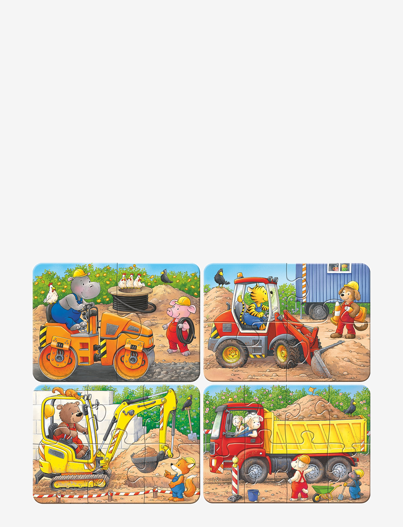 Ravensburger - Dyr på byggeplassen 2/4/6/8p - klassiske puslespill - multi coloured - 1