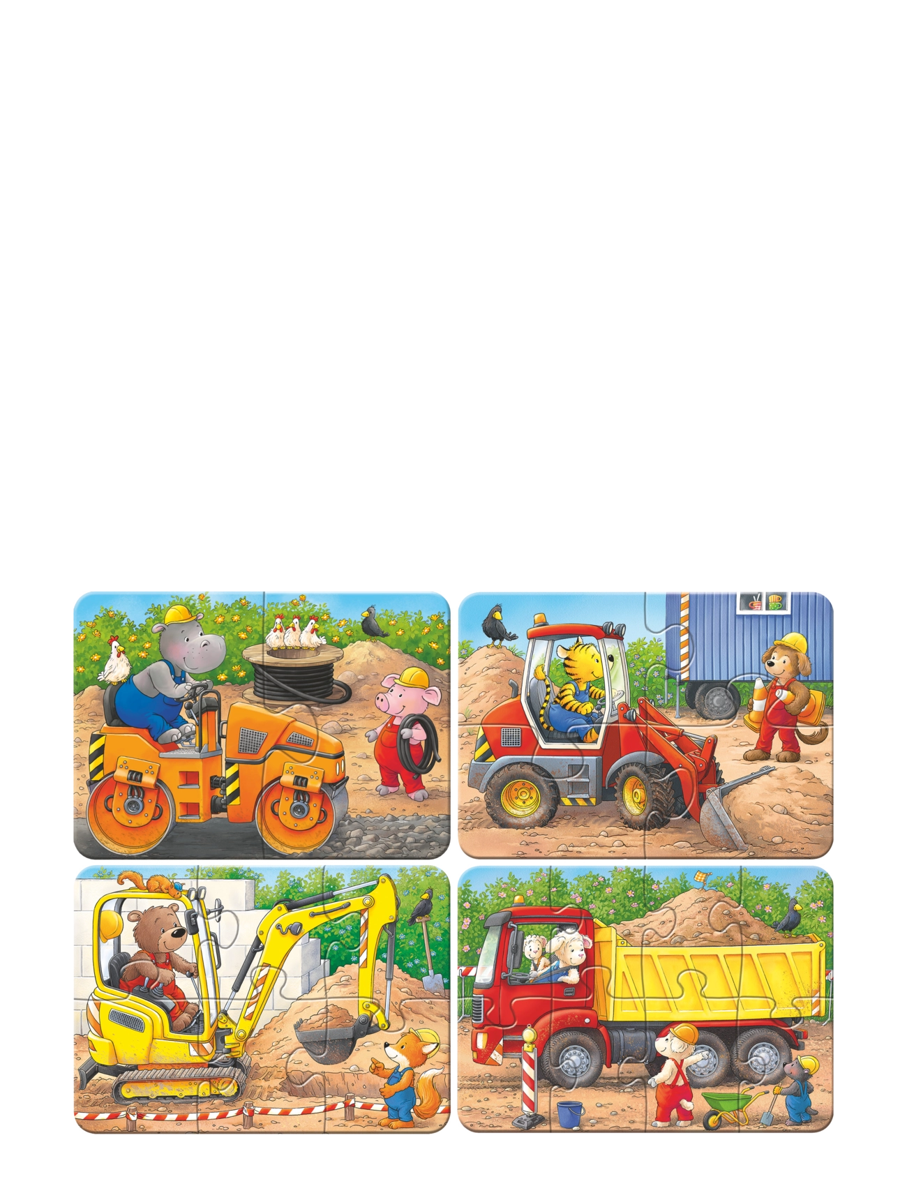 Ravensburger - Construction Site Animals 2/4/6/8p - klassiset palapelit - multi coloured - 1