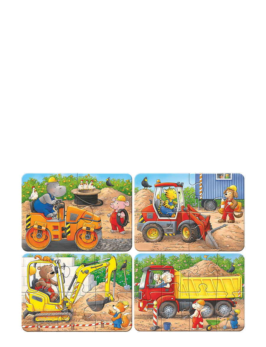Ravensburger - Construction Site Animals 2/4/6/8p - klassísk púsl - multi coloured - 1