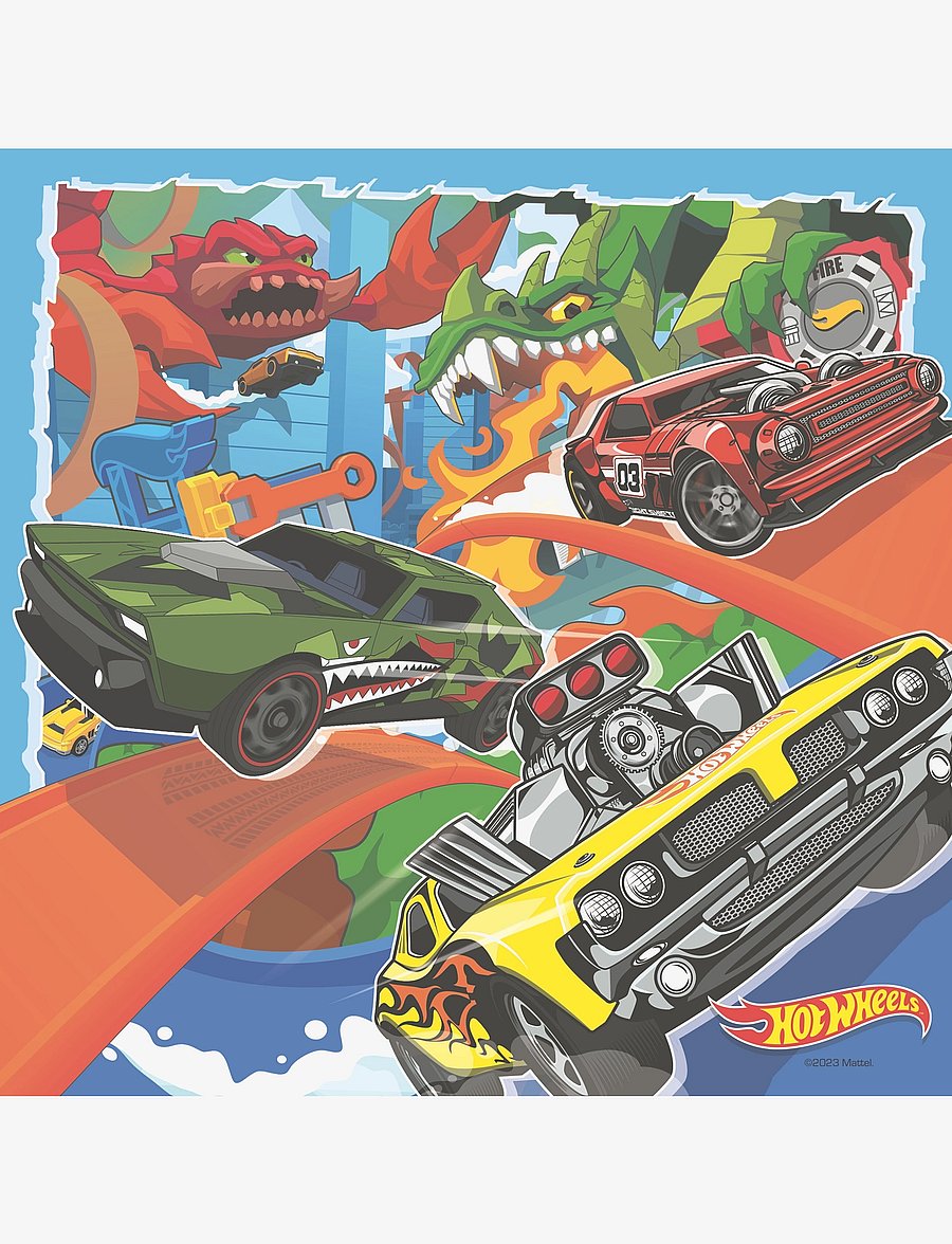 Ravensburger - Hot Wheels 3x49p - classic puzzles - multi coloured - 1