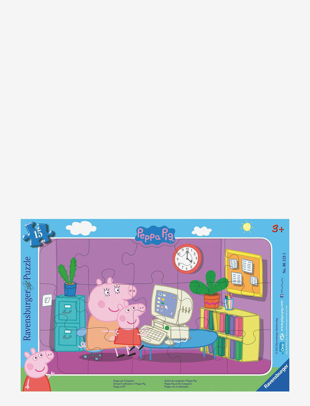 Ravensburger - Peppa In Front Of The Computer 15p - klassiske puslespil - multi coloured - 0