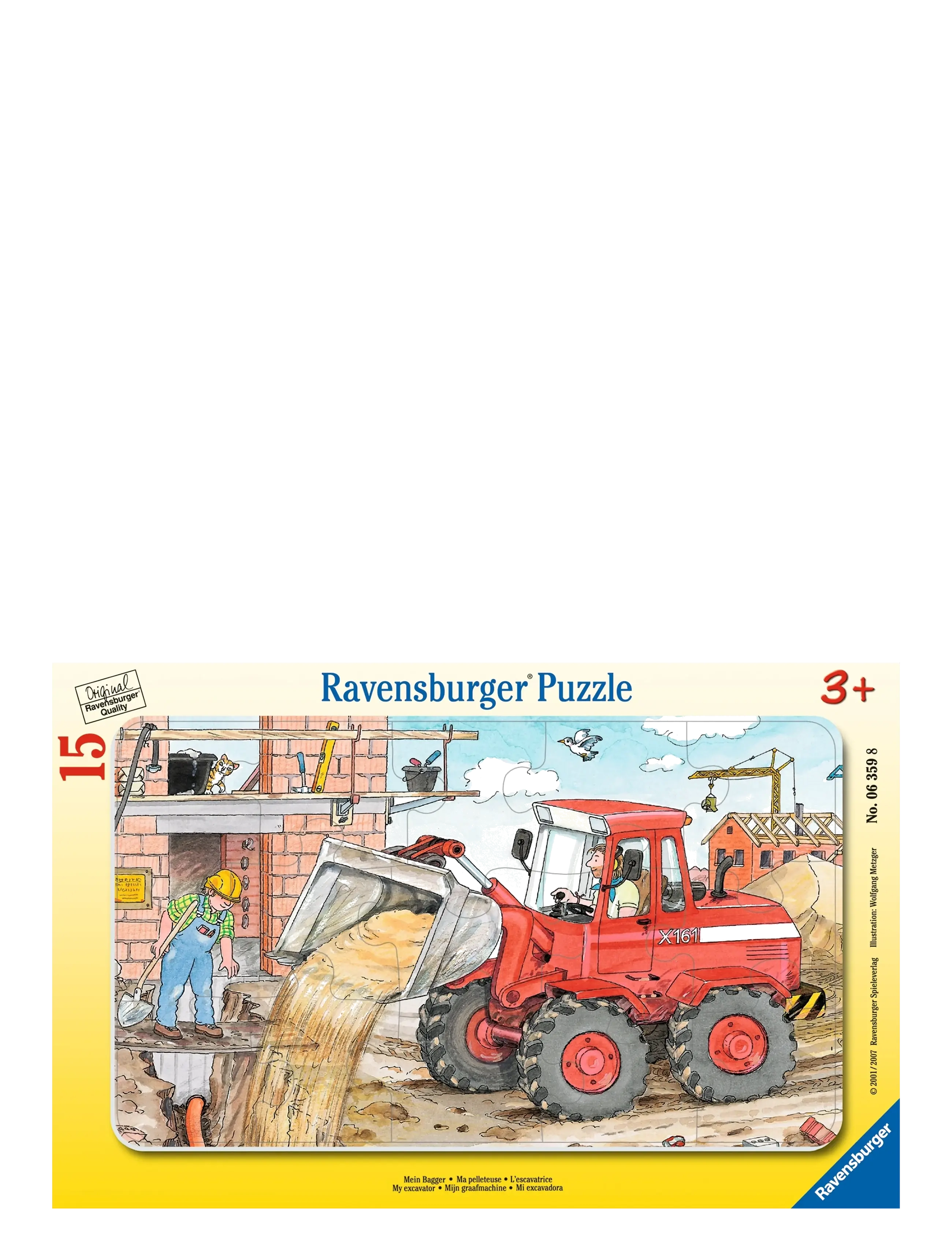 Ravensburger My Excavator 15P, One Size, Red, Puslespil > Klassiske Puslespil, Børn