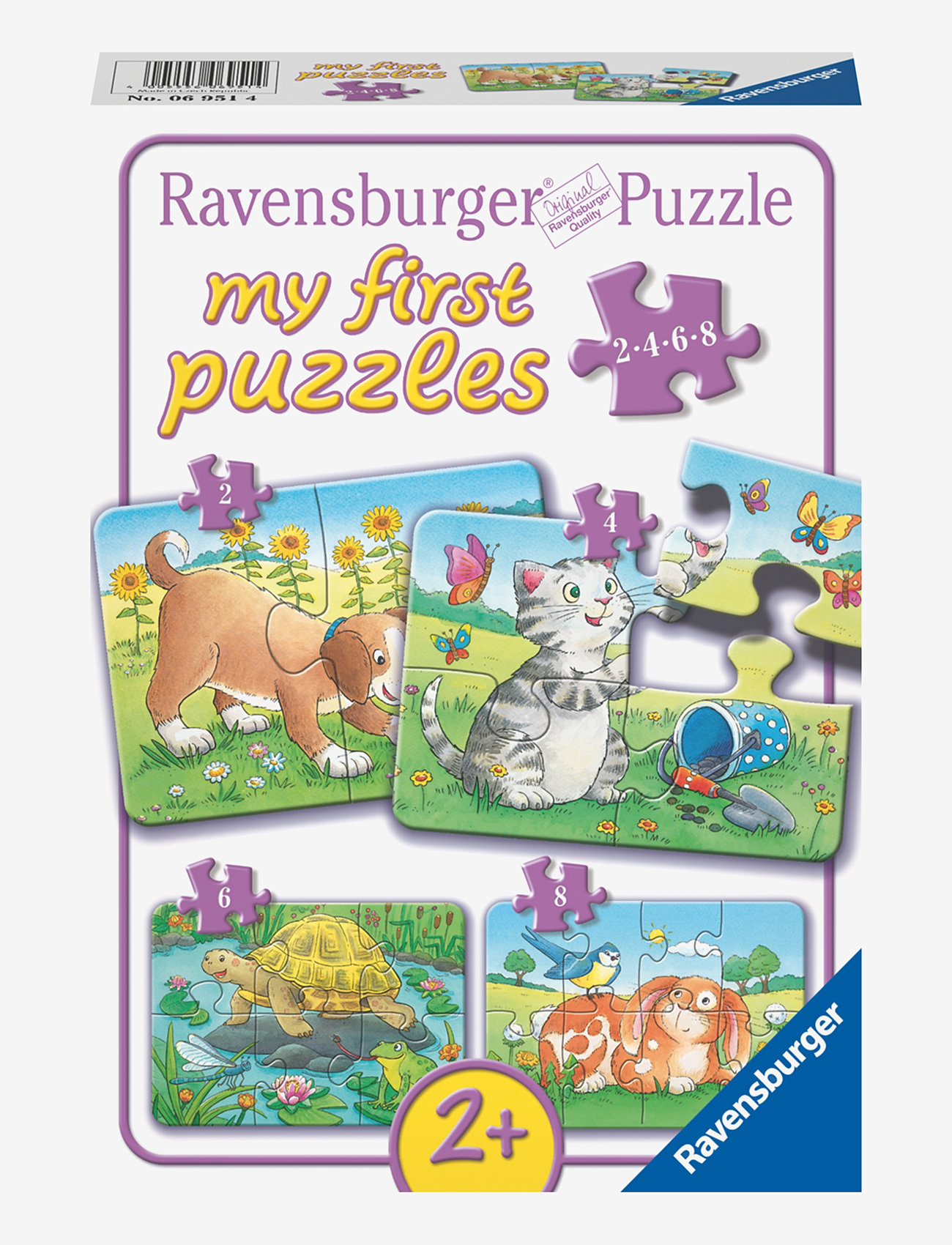 Ravensburger - Cute Pets 2/4/6/8p - klassiske puslespil - multi coloured - 0