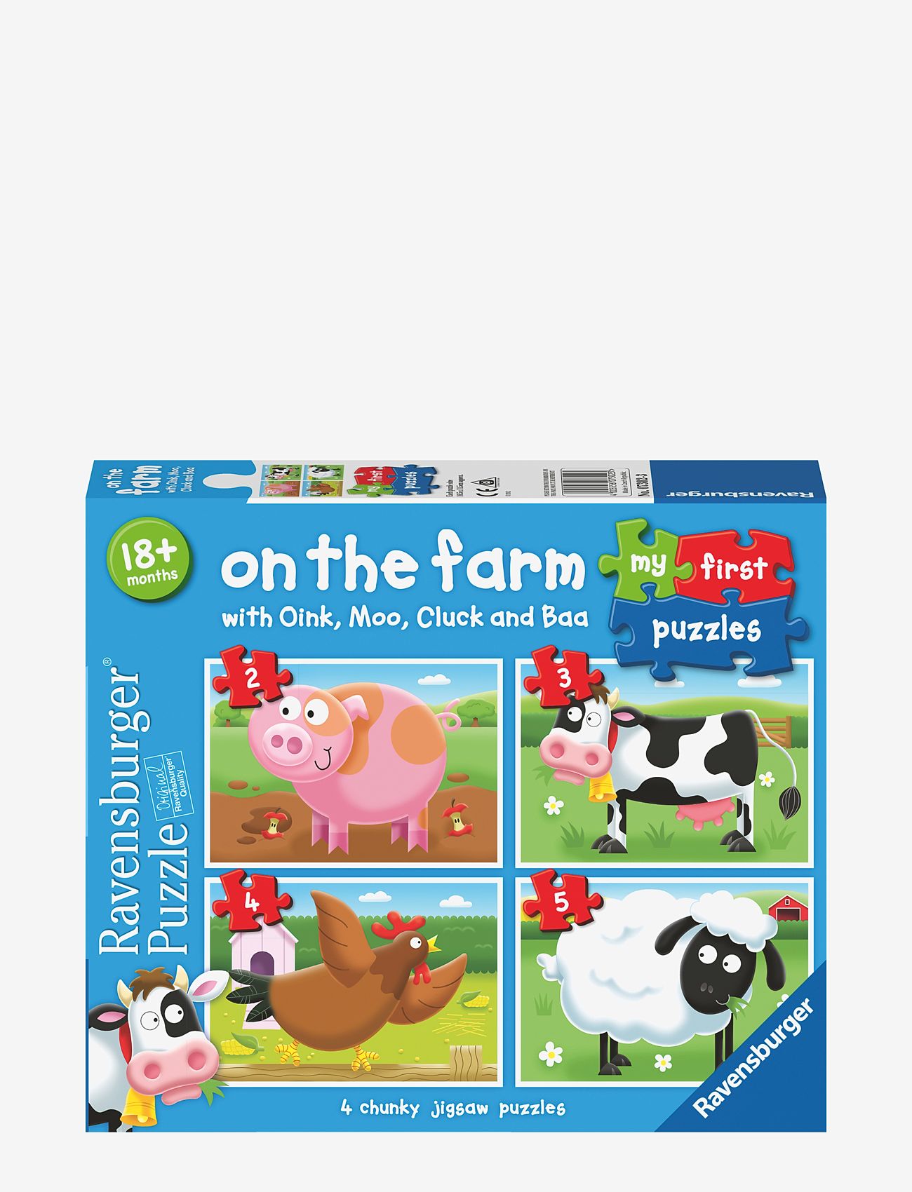 Ravensburger - On The Farm My First Puzzle 2/3/4/5p - klassiske puslespil - multi coloured - 0