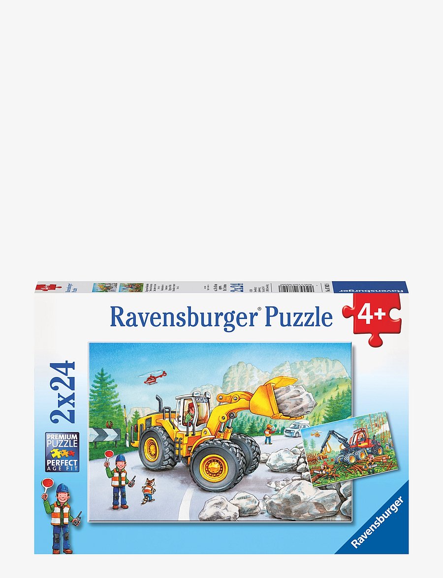 Ravensburger - Digger At Work 2x24p - classic puzzles - multi coloured - 0
