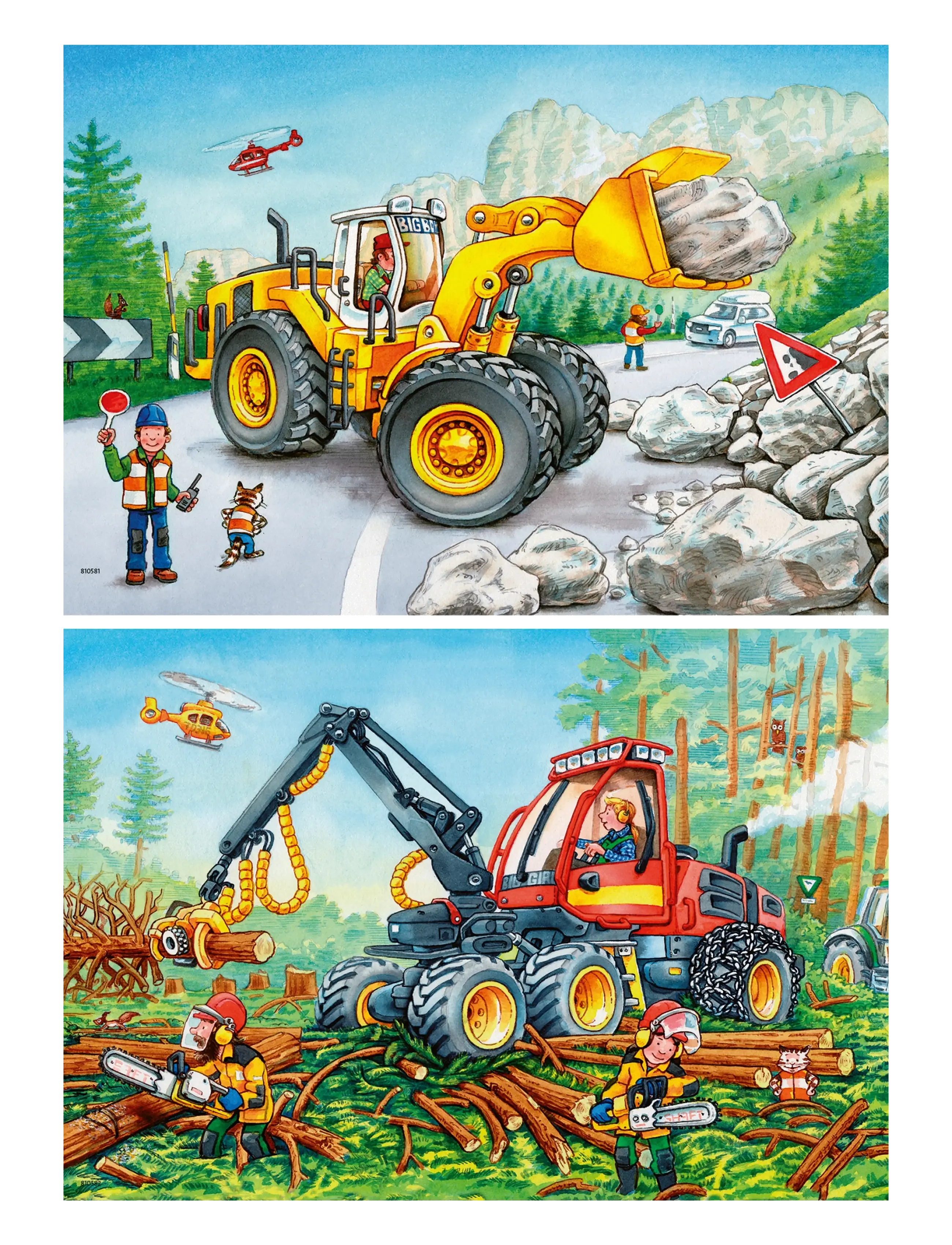 Ravensburger - Digger At Work 2x24p - klassiska pussel - multi coloured - 2