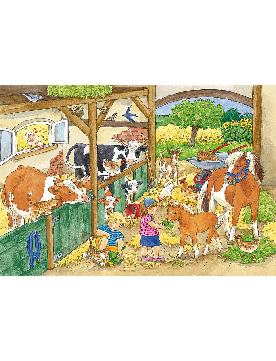 Ravensburger - A Day at the Farm - 2x24p - klassiska pussel - multi coloured - 0