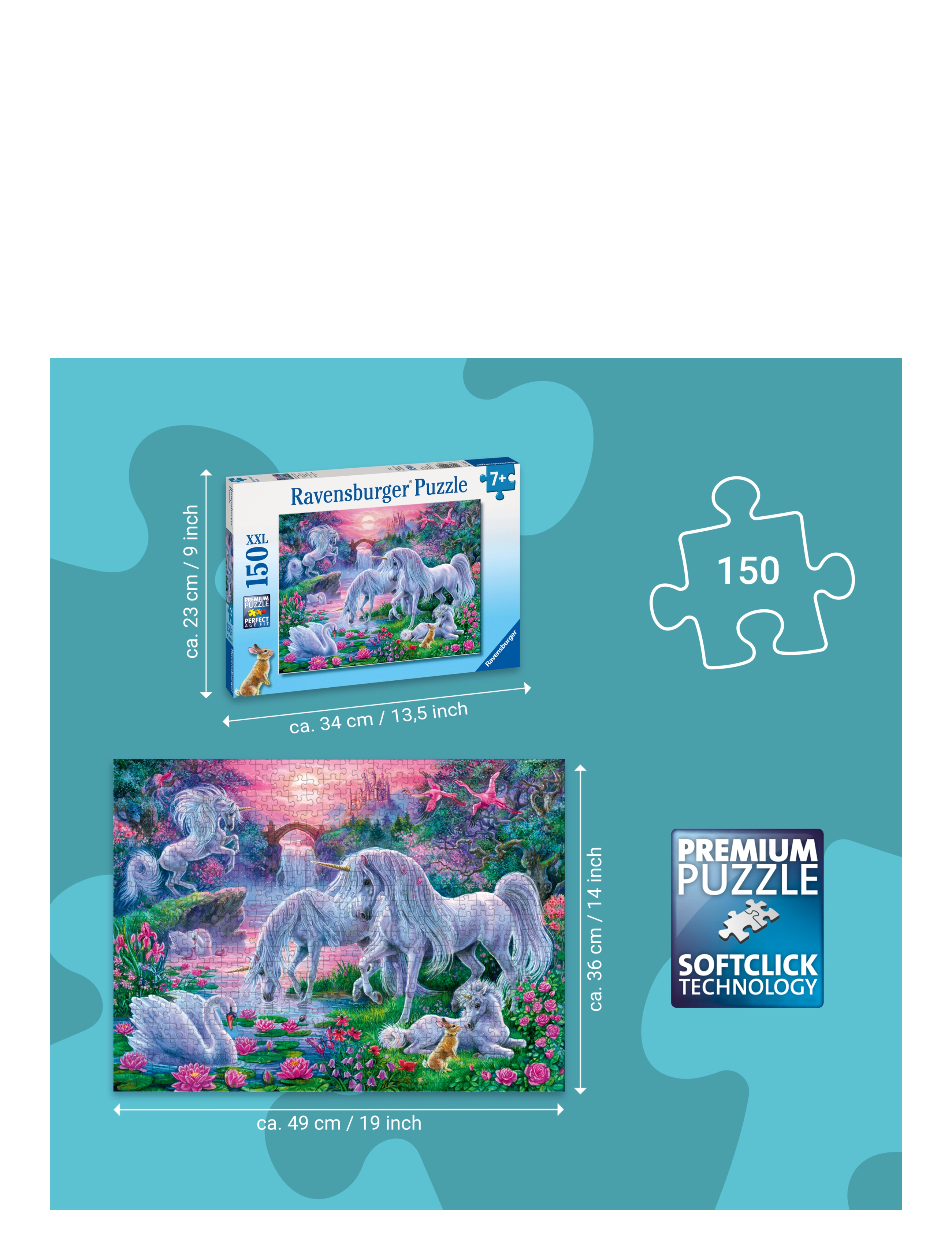 Ravensburger - Unicorns In The Sunset Glow 150p - klassiske puslespil - multi coloured - 2