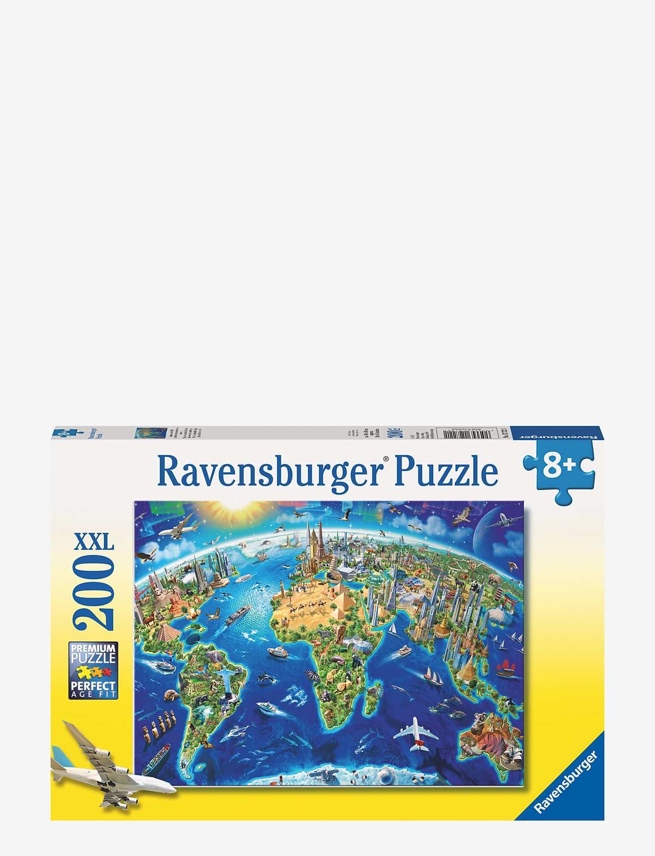 Ravensburger - Verdenskart m/landemerker 200p - klassiske puslespill - multi coloured - 0
