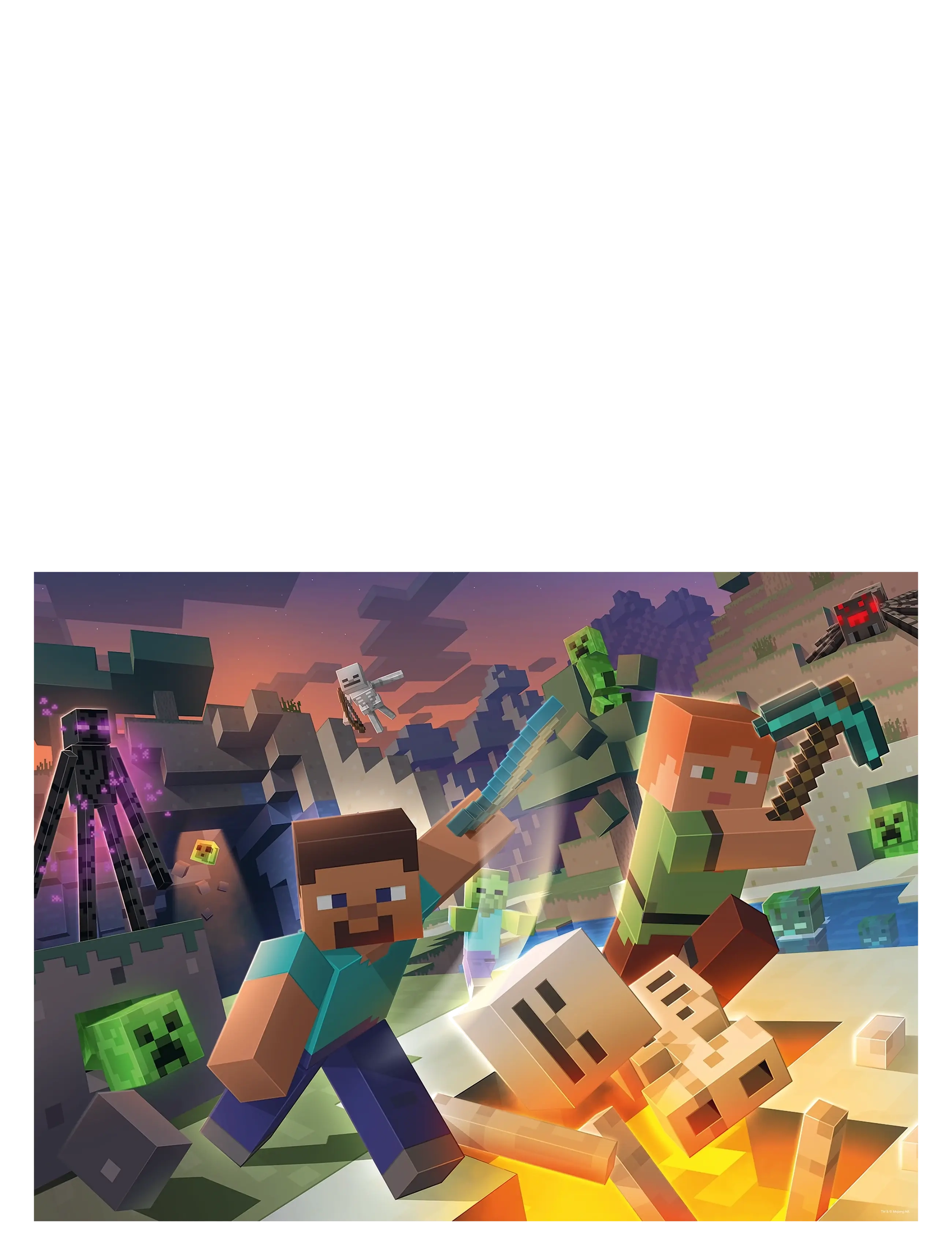 Ravensburger - Monster Minecraft 100p - klassiske puslespill - multi coloured - 1