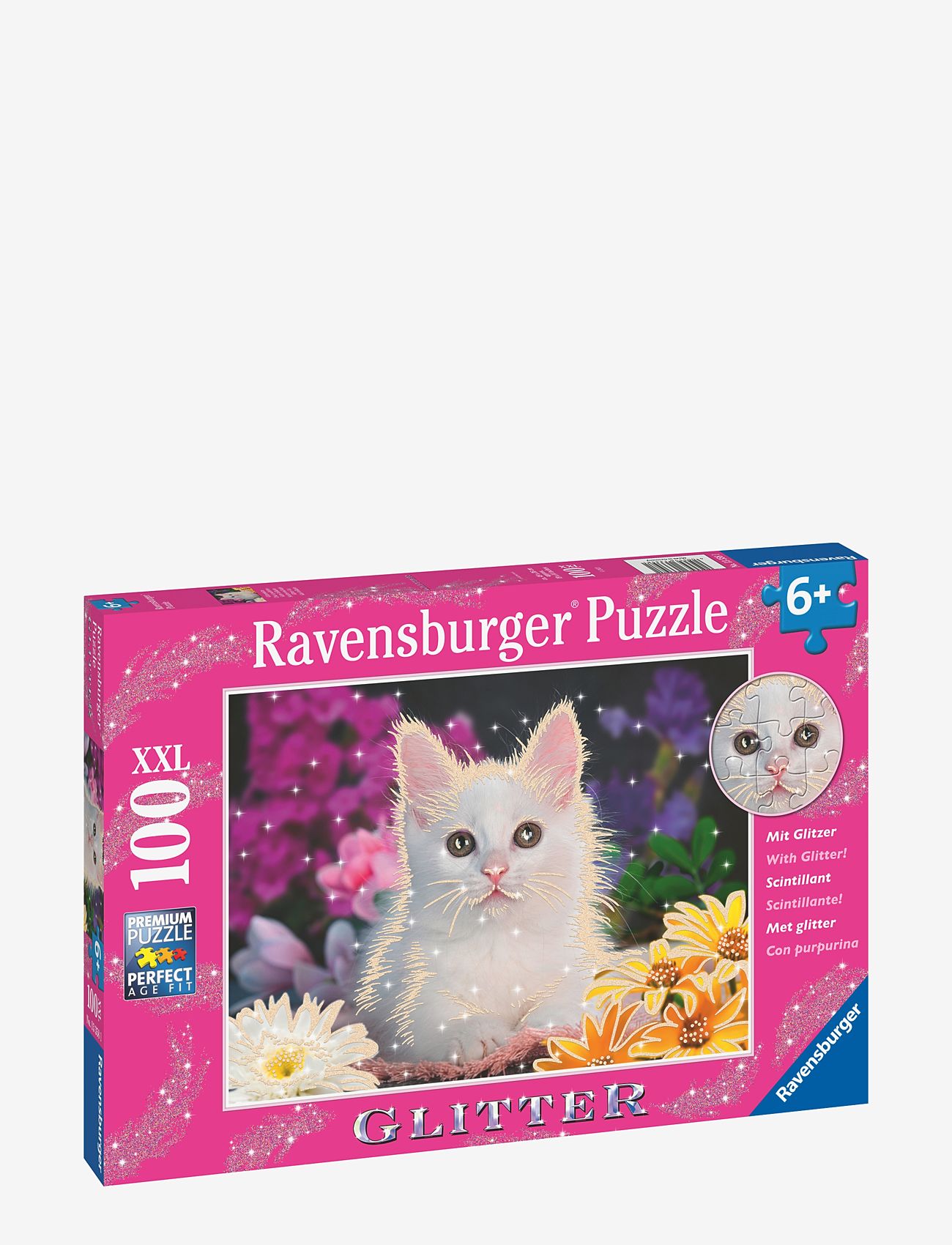 Ravensburger - Hvit kattunge, glitter 100p - klassiske puslespill - multi coloured - 0