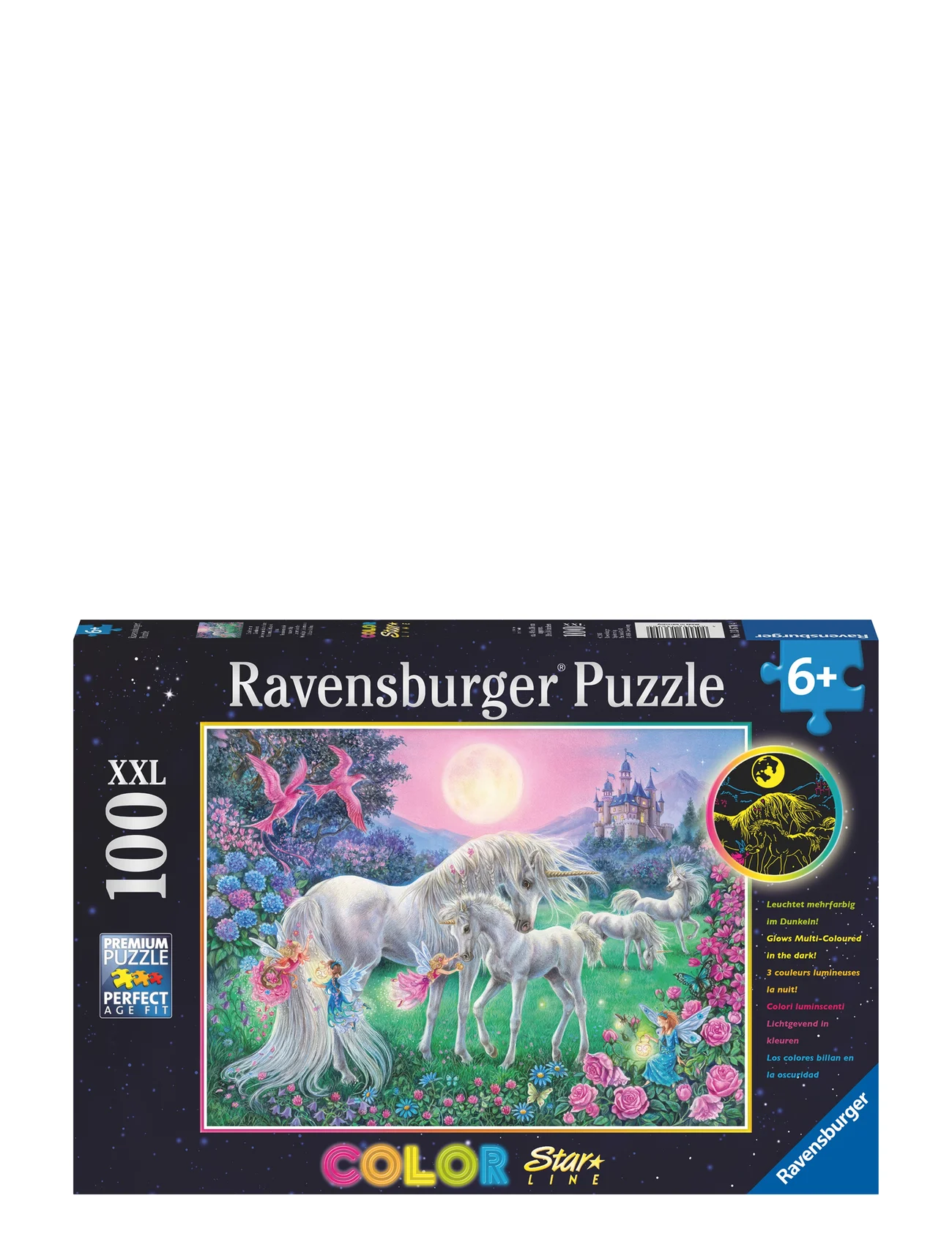 Ravensburger - Unicorns In The Moonlight 100p - klassiske puslespil - multi coloured - 0