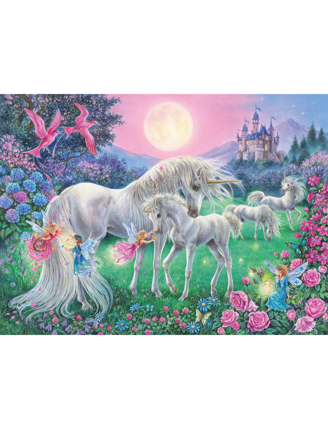 Ravensburger - Unicorns In The Moonlight 100p - klassiske puslespil - multi coloured - 1