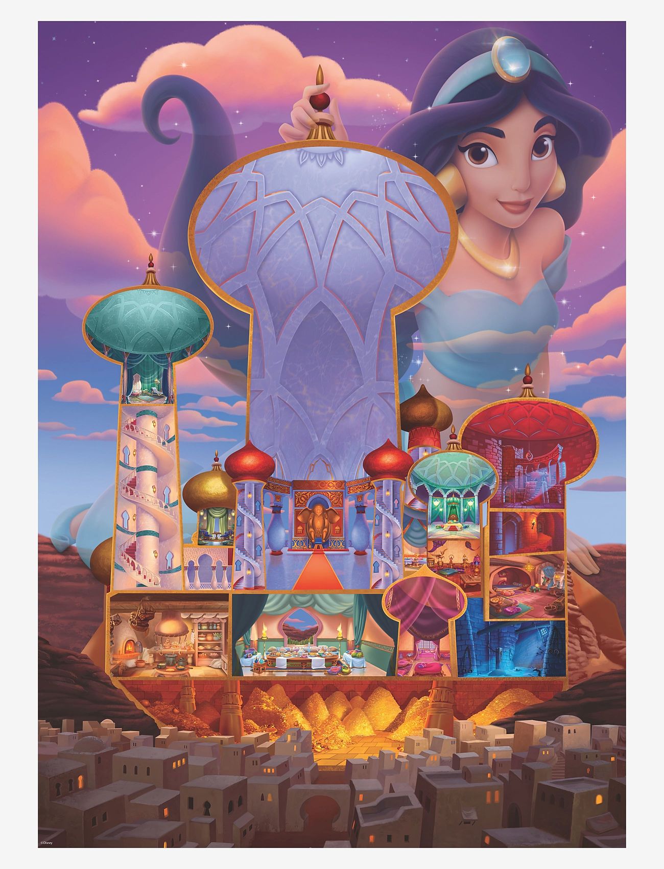 Ravensburger - Disney Jasmine Slott 1000p - klassiske puslespill - multi coloured - 1