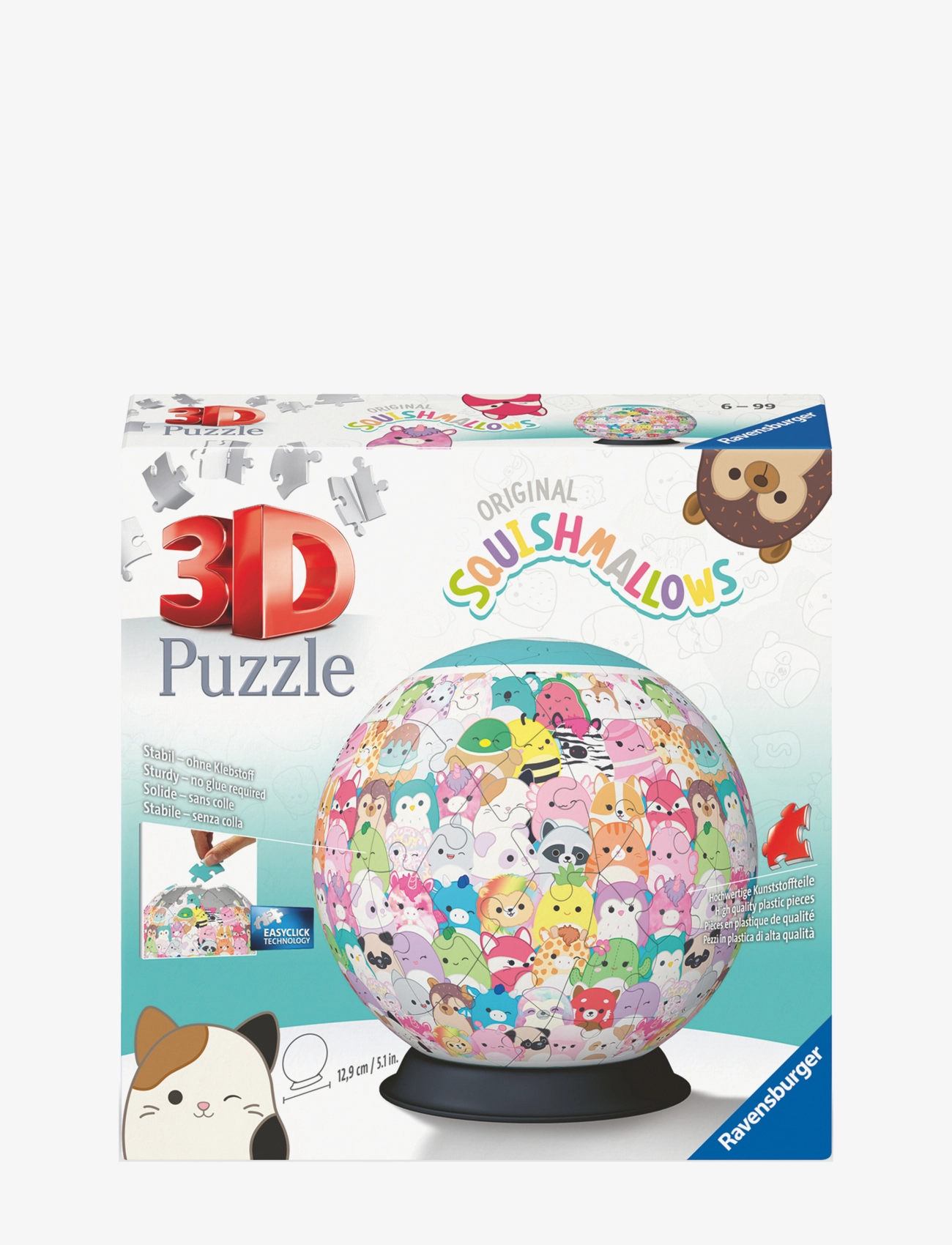 Ravensburger Squishmallows 3D Ball 72P, Børn, 3d Puslespil, Multi/mønstret, Str: ONE SIZE
