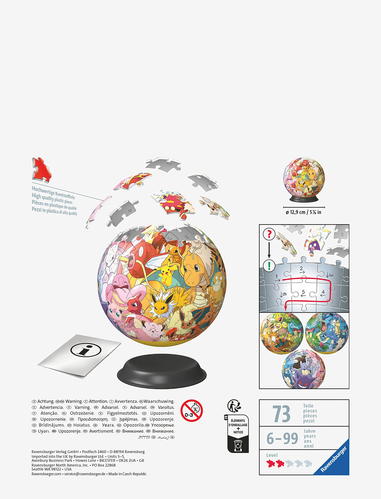 Ravensburger - Pokémon Multicharacter 72p - 3d-puslespil - multi coloured - 4