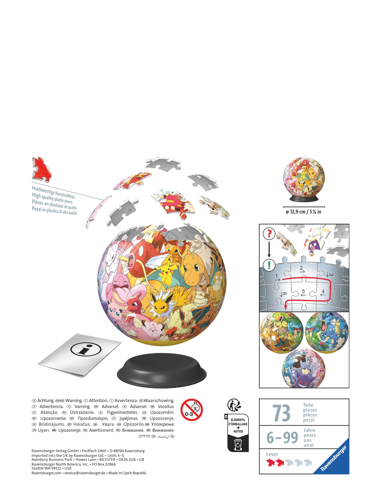 Ravensburger - Pokémon Multicharacter 72p - 3d-puslespill - multi coloured - 4