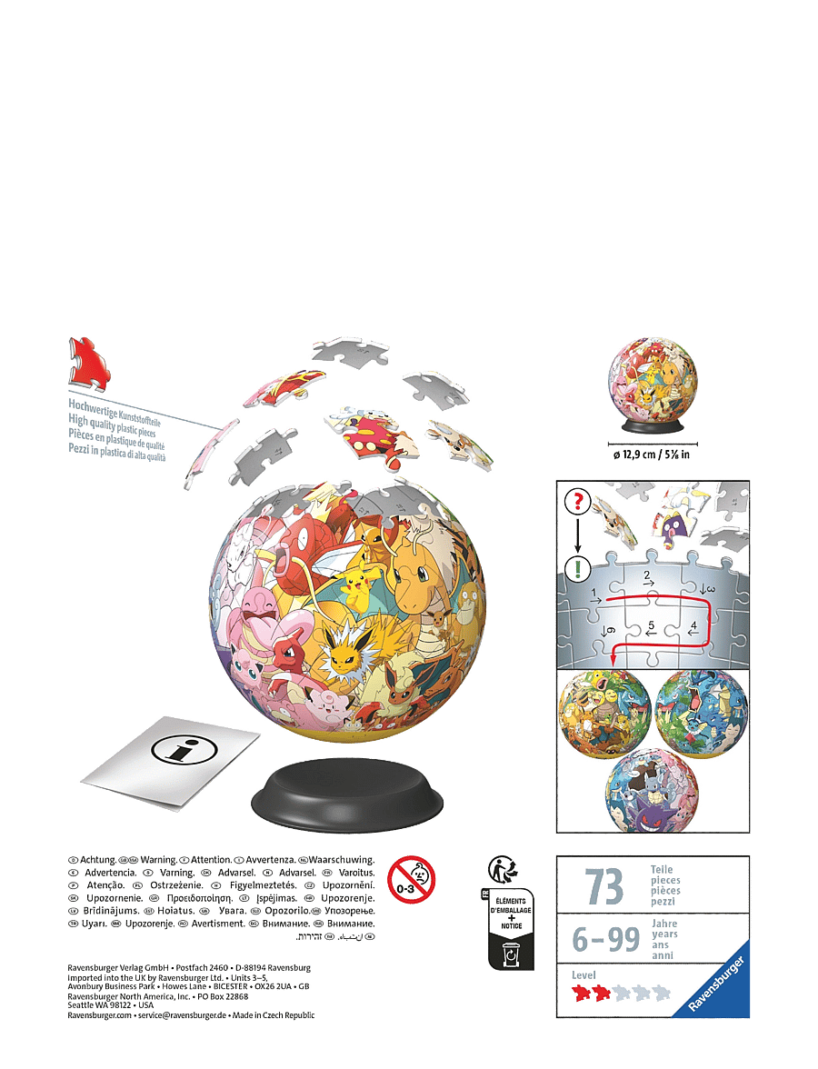 Ravensburger - Pokémon Multicharacter 72p - Þrívíddar púsl - multi coloured - 4