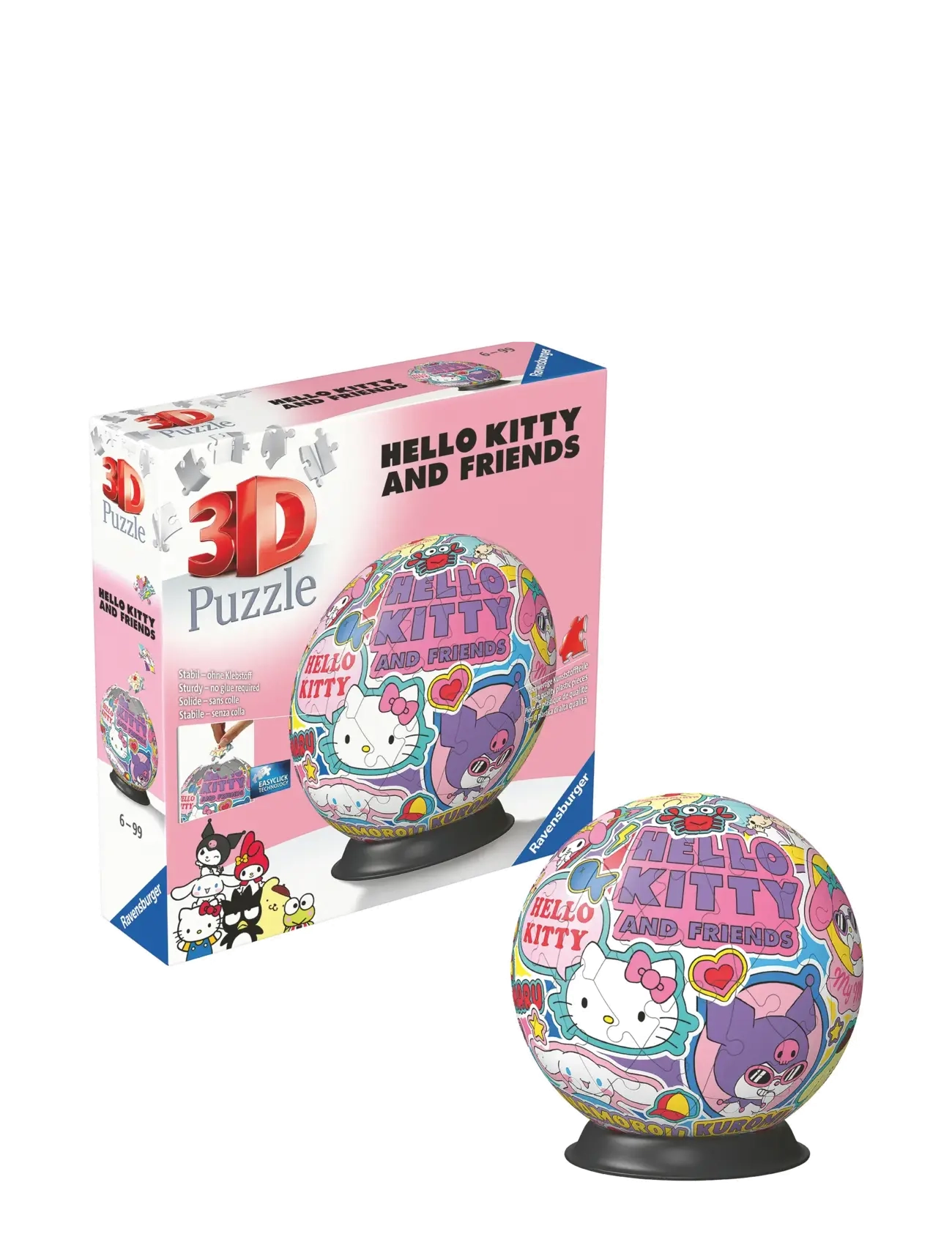 Ravensburger Puzzle-Ball Hello Kitty 72P, One Size, Multi/patterned, Puslespil > 3D-Puslespil, Børn