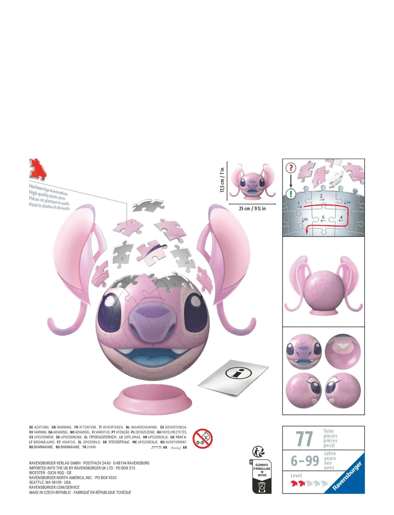 Ravensburger - Stitch Angel With Ears 72p - 3d-palapelit - multi coloured - 3
