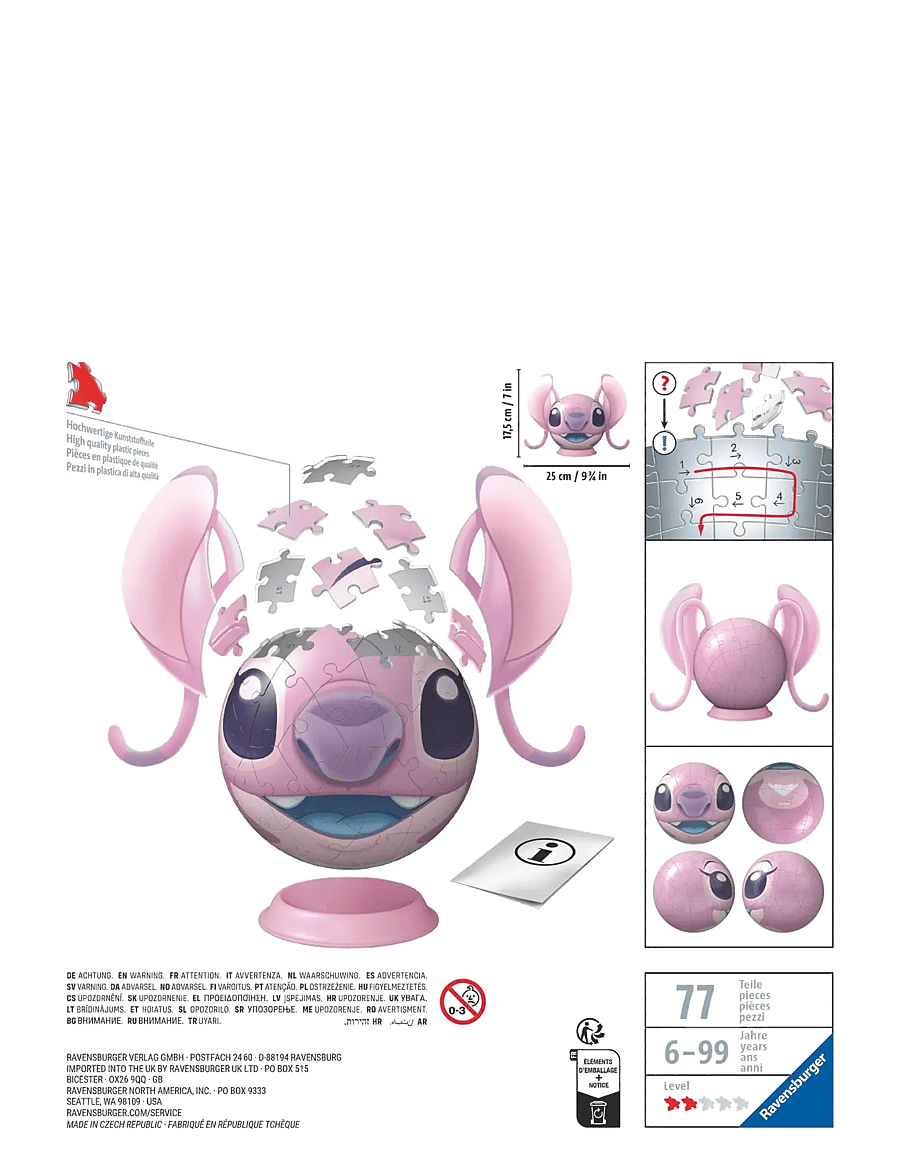 Ravensburger - Stitch Angel With Ears 72p - 3d-puslespill - multi coloured - 3