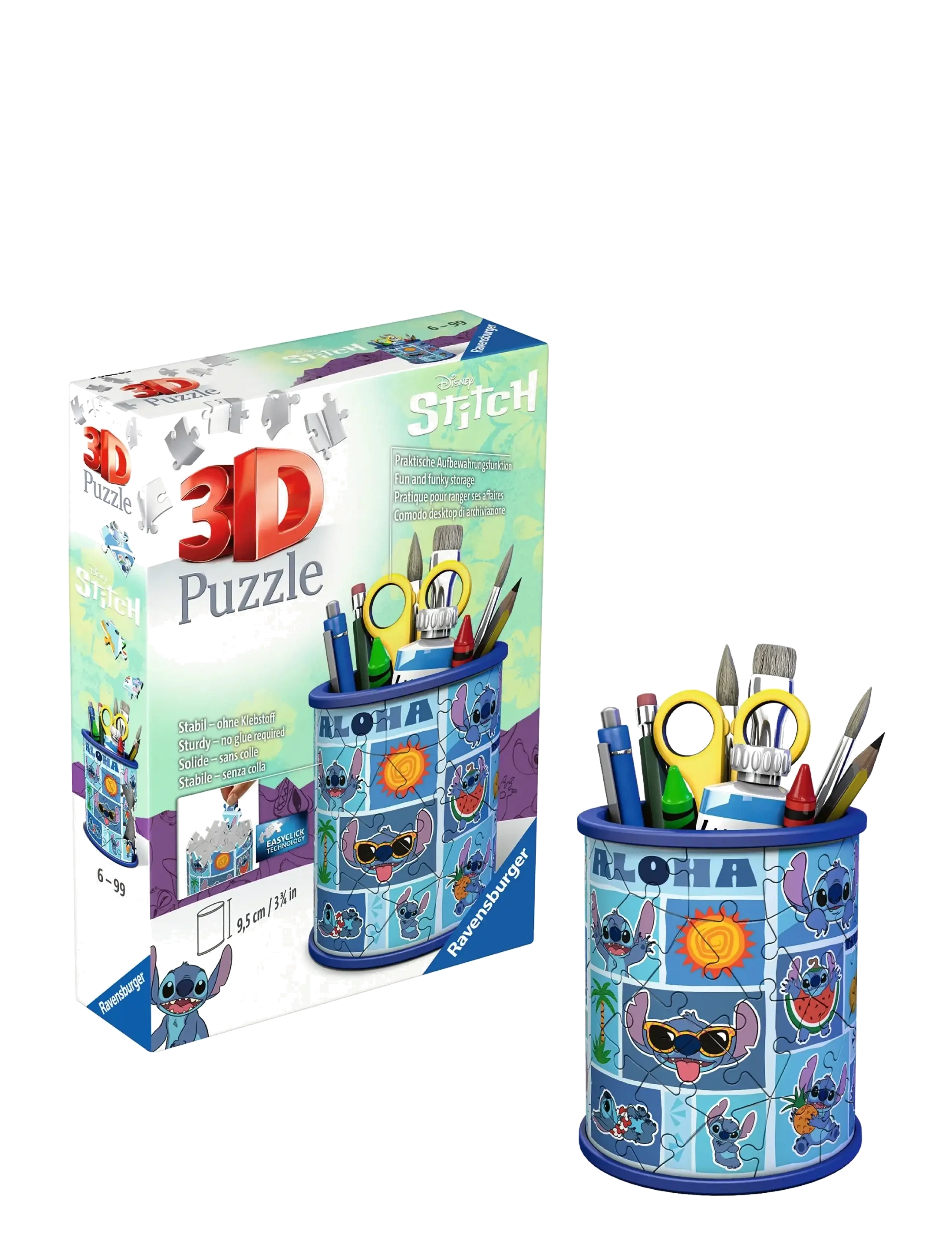 Ravensburger Pencil Cup Disney Stitch 54P, One Size, Blue, Puslespil > 3D-Puslespil, Børn