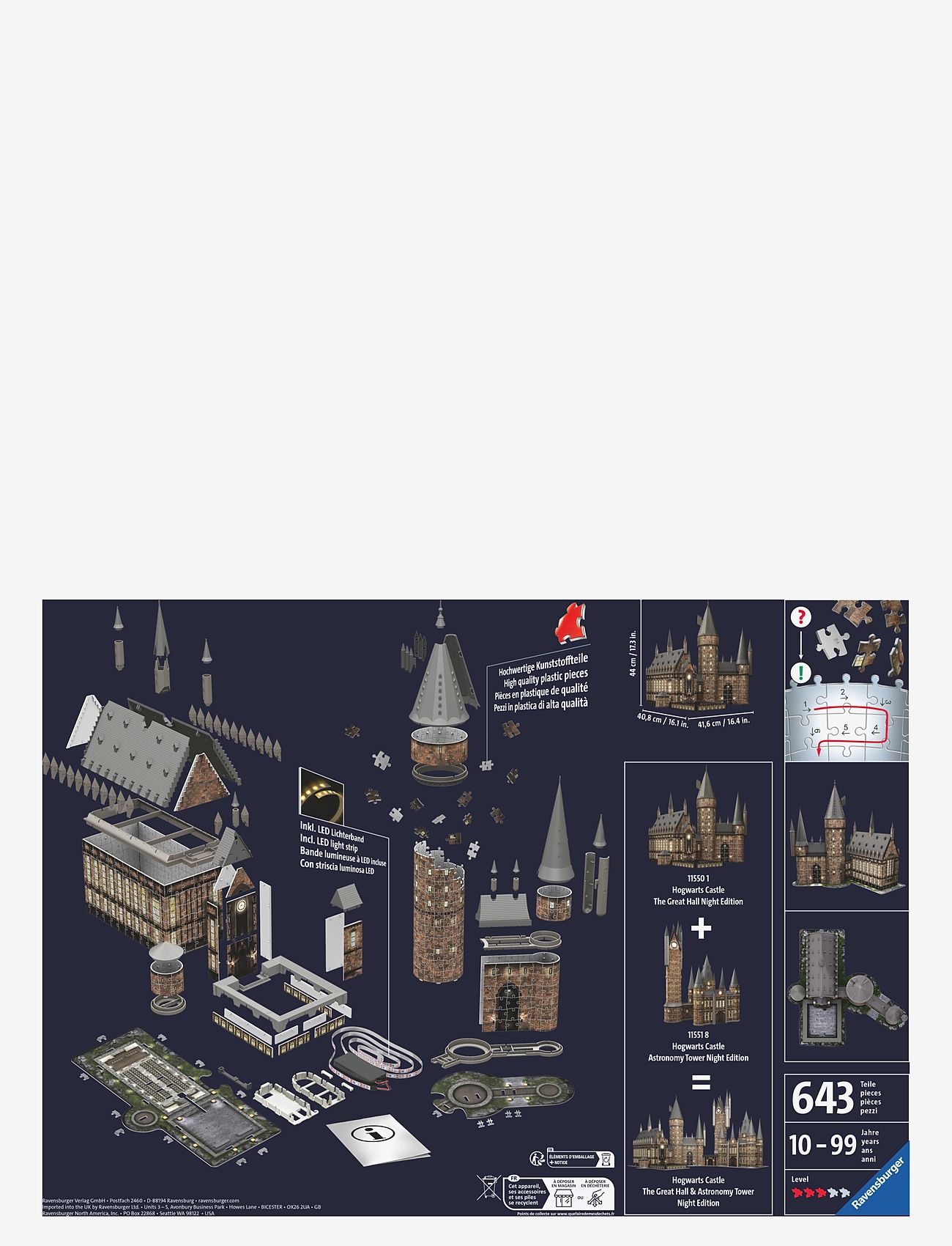 Ravensburger - Hogwarts Castle Great Hall Night Edition 540p - multi coloured - 2