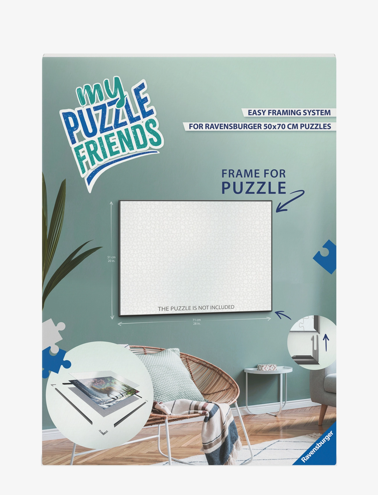 Ravensburger Puzzle Frame 1000P, Ramme, Multi/mønstret, Str: ONE SIZE