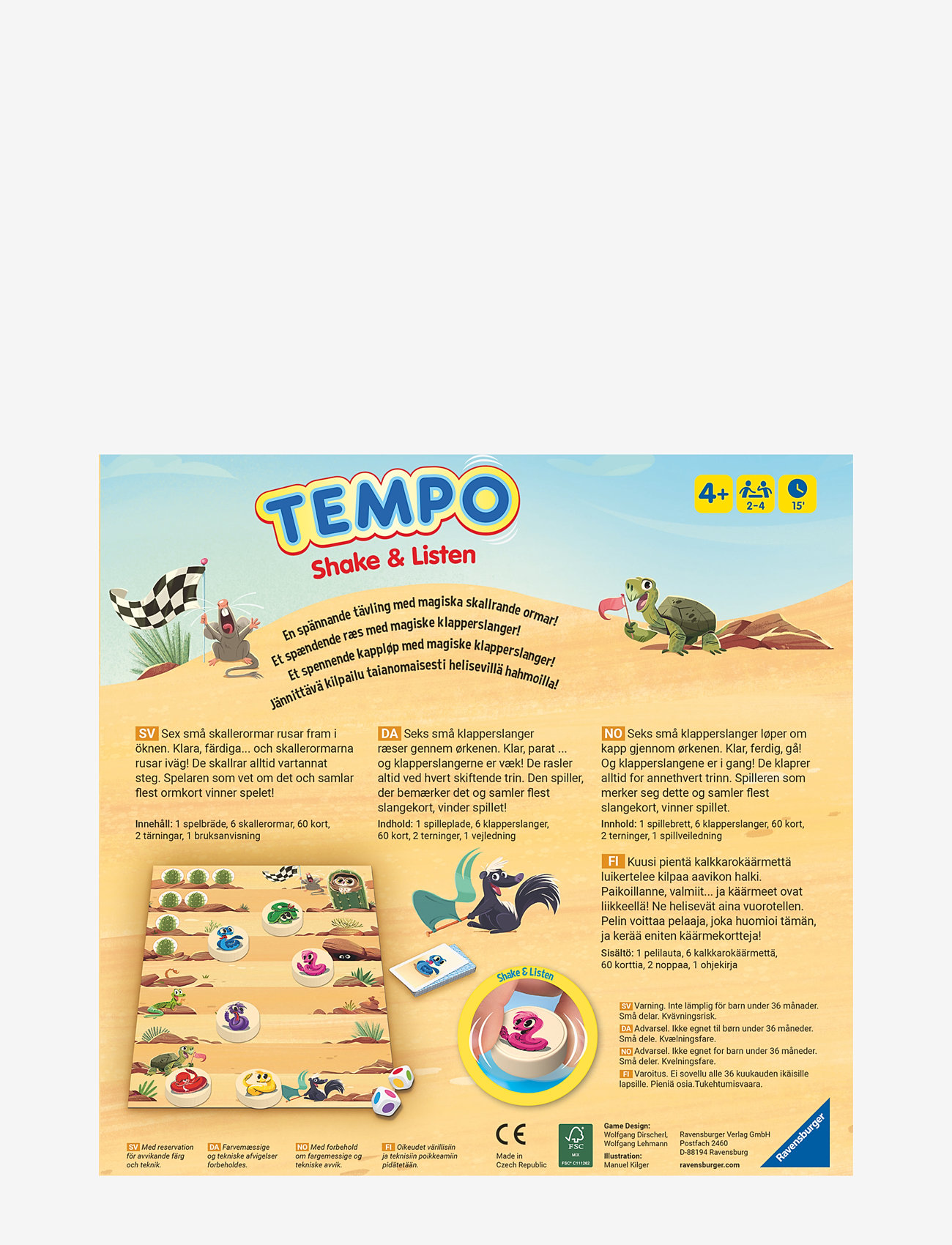 Ravensburger - Tempo Snail Rattle Snake - brætspil - multi coloured - 2