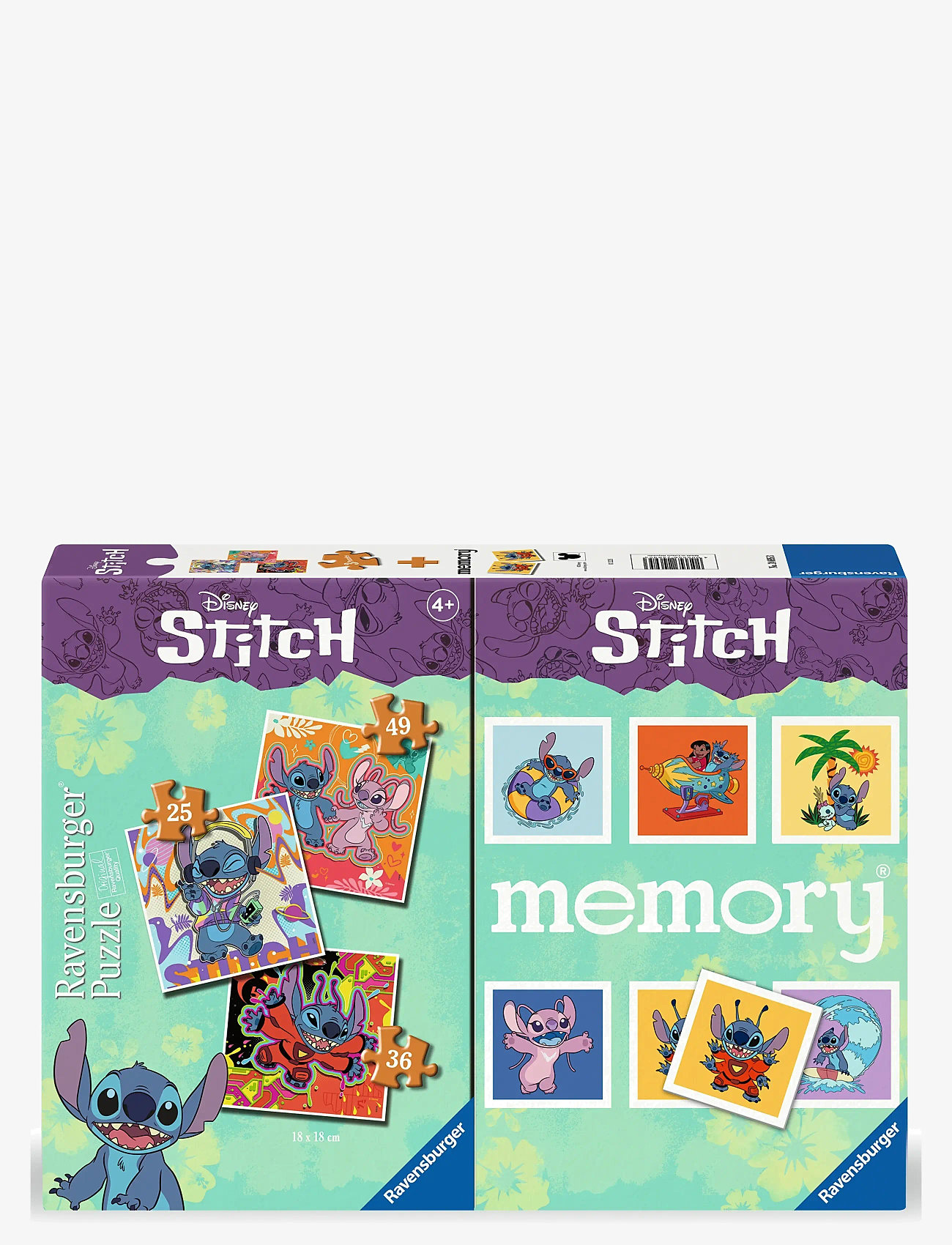 Ravensburger - Disney Stitch 3 Puzzle+memory ® - memo - multi coloured - 1