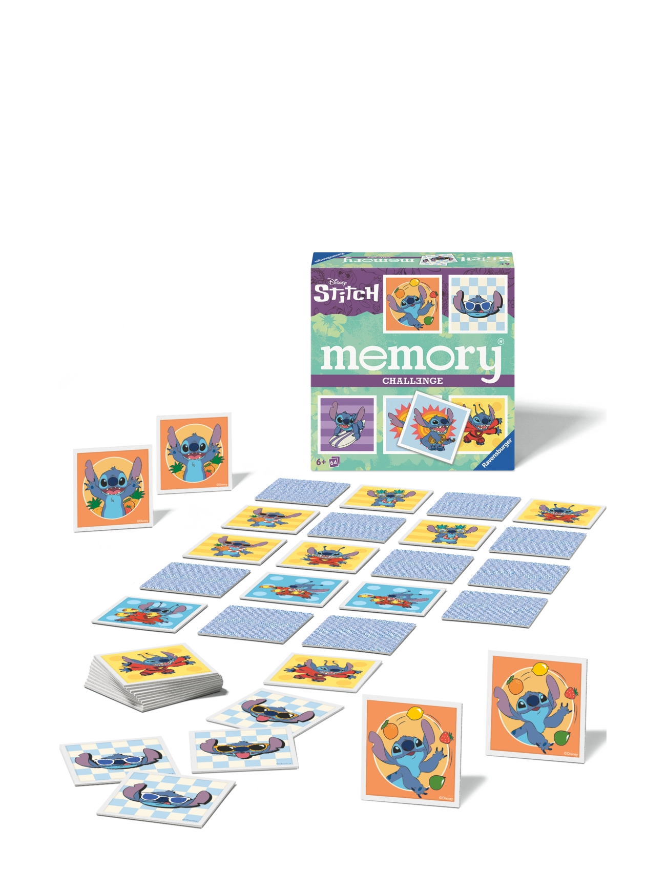Ravensburger Disney Stitch Challenge Memory , Børn, Memory, Multi/mønstret, Str: SWEDISH