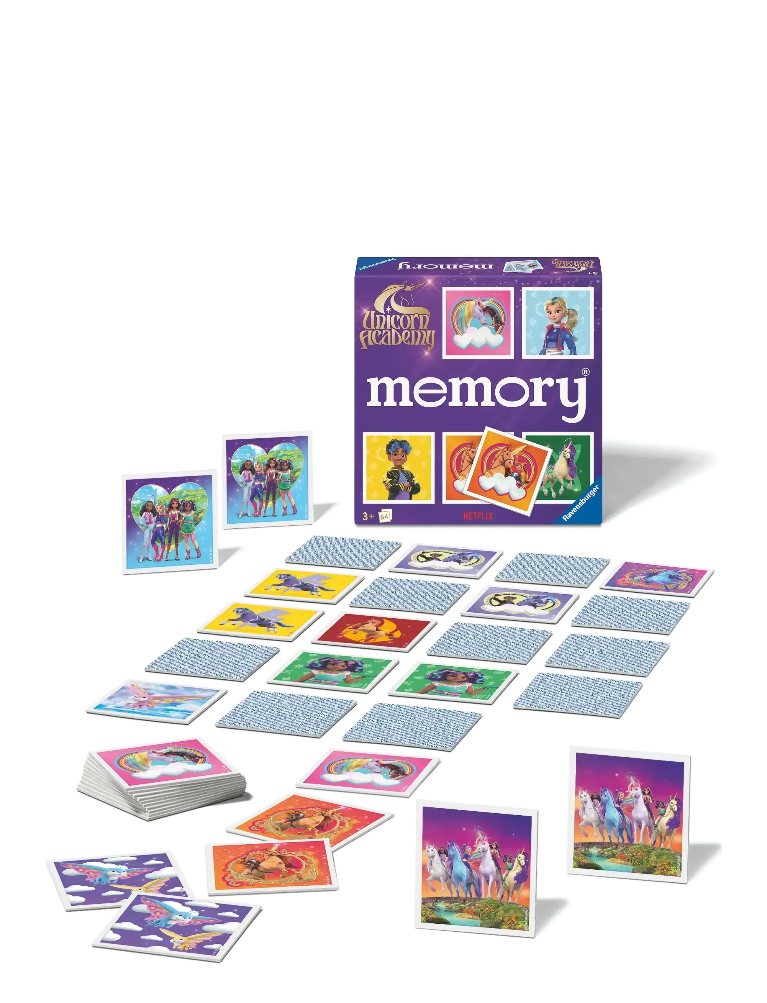 Ravensburger Unicorn Academy Memory , Børn, Memory, Multi/mønstret, Str: ONE SIZE