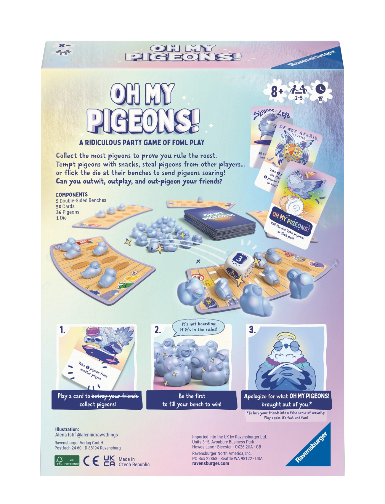 Ravensburger - Oh My Pigeons! EN - kortspil - multi coloured - 3