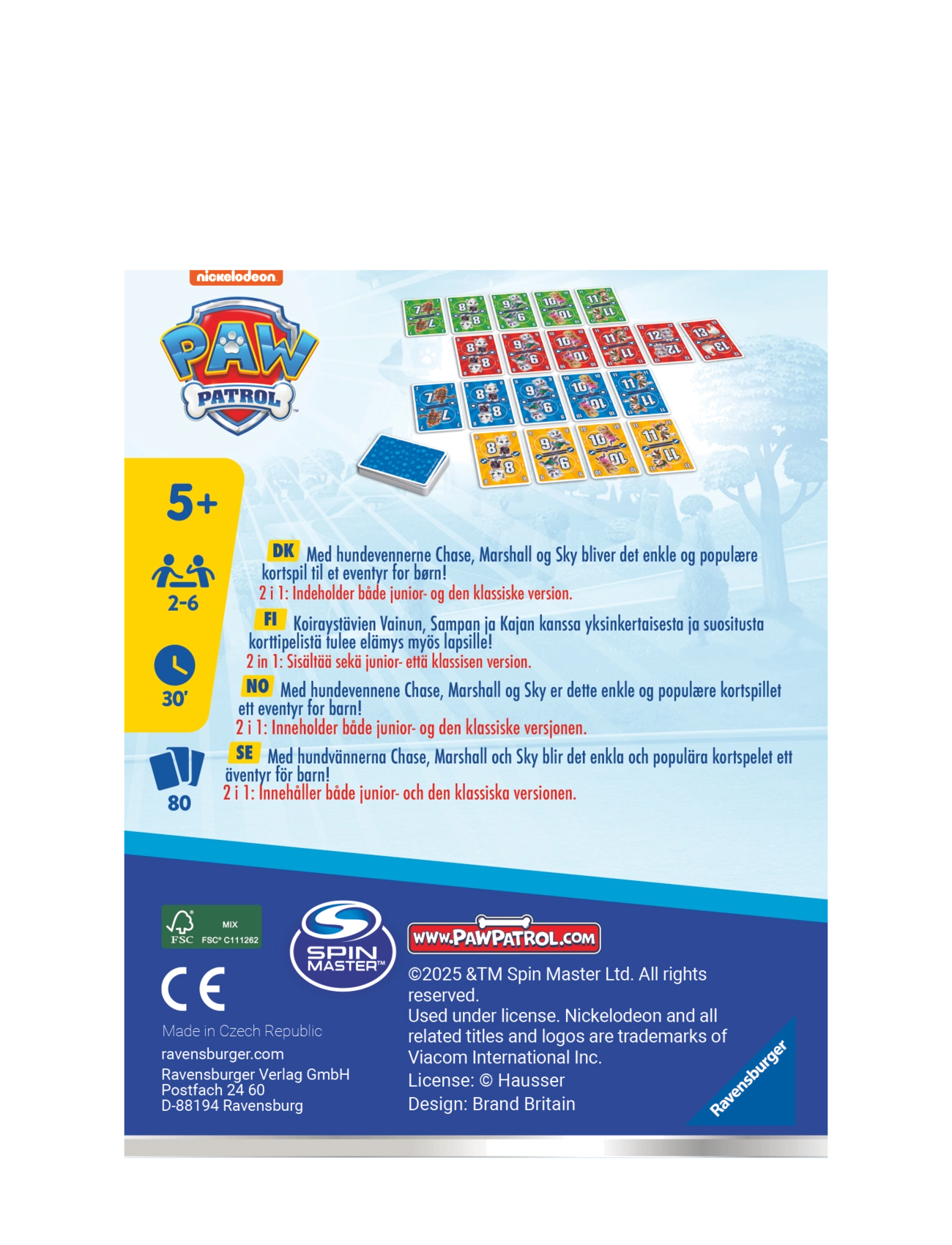 Ravensburger - Paw Patrol Elevens SV/DK/NO/FI - spel - multi coloured - 3