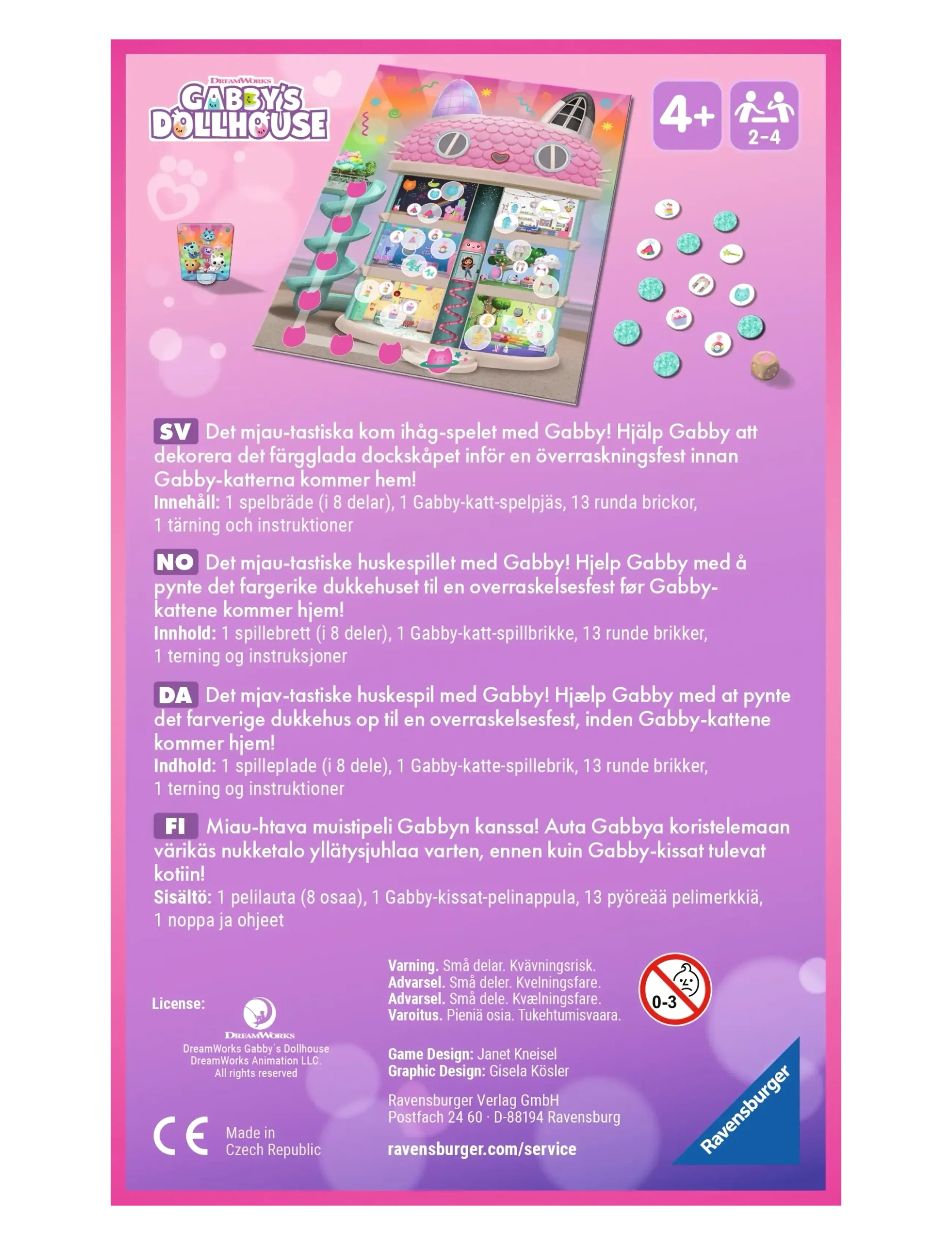 Ravensburger - Gabby's Dollhouse - Helping Gabby SV/NO/DA/FI - brætspil - multi coloured - 3