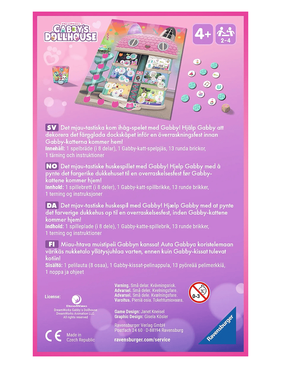 Ravensburger - Gabby's Dollhouse - Helping Gabby SV/NO/DA/FI - borðspil - multi coloured - 3