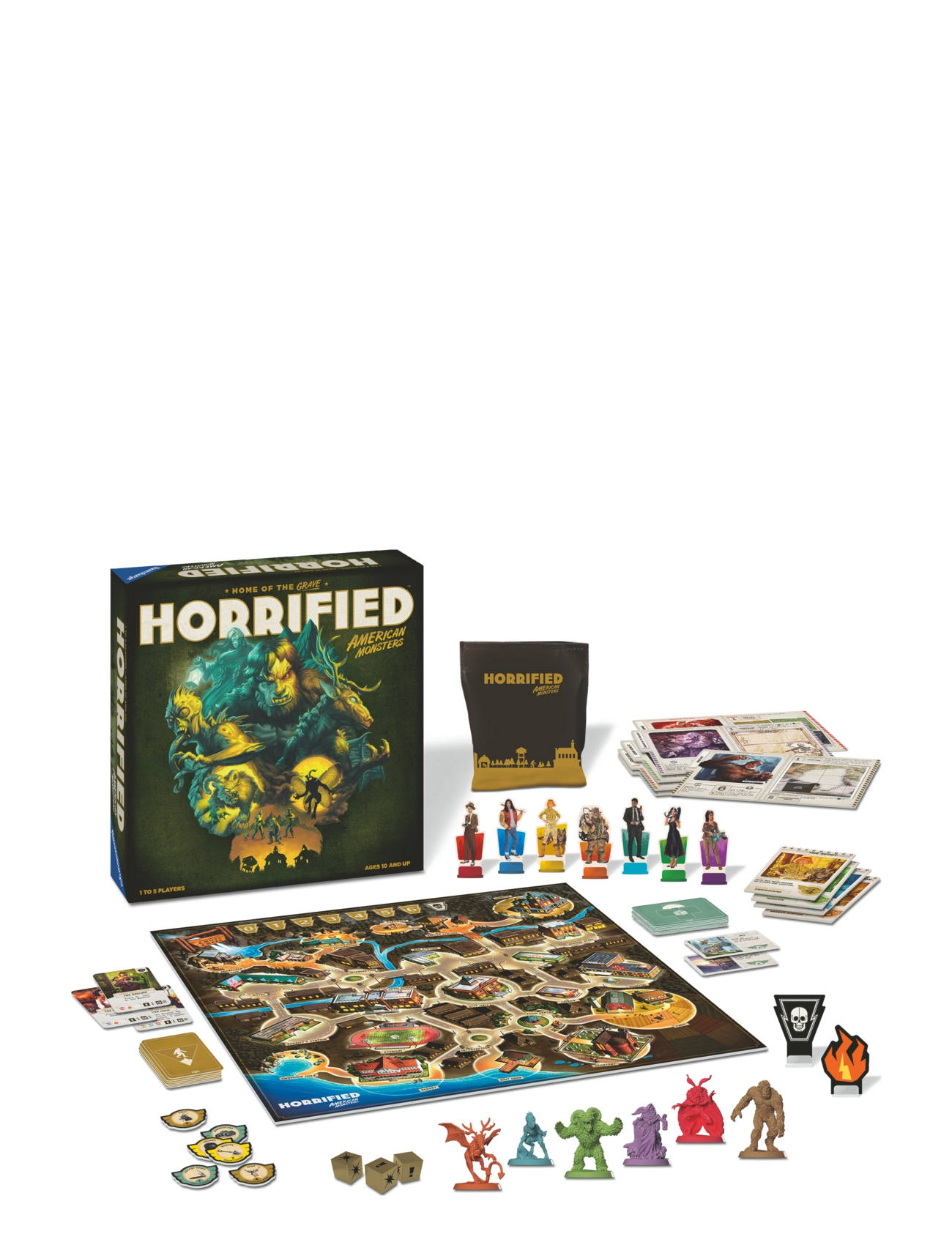 Ravensburger Horrified Am. Monsters En, Børn, Board Spil, Multi/mønstret, Str: ENGLISH