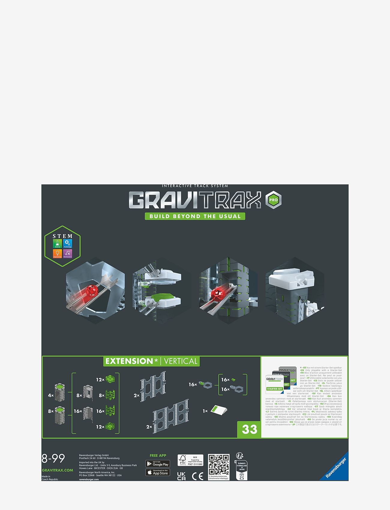 Ravensburger - GraviTrax PRO Extension Vertical - ball tracks - multi coloured - 2