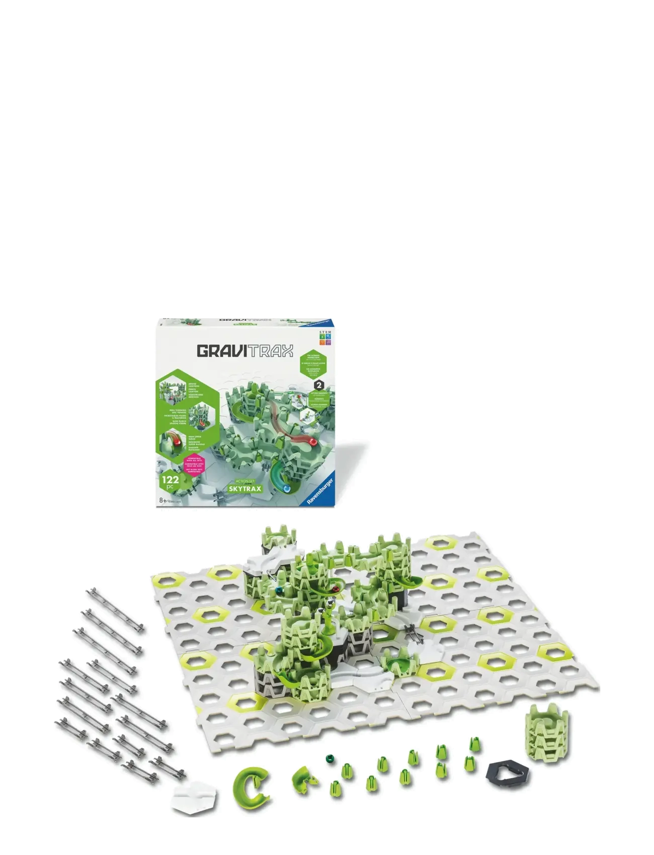 Ravensburger Gravitrax Action-Set Skytrax, ENGLISH, Green, Byggesæt Og -Klodser > Boldbaner, Børn
