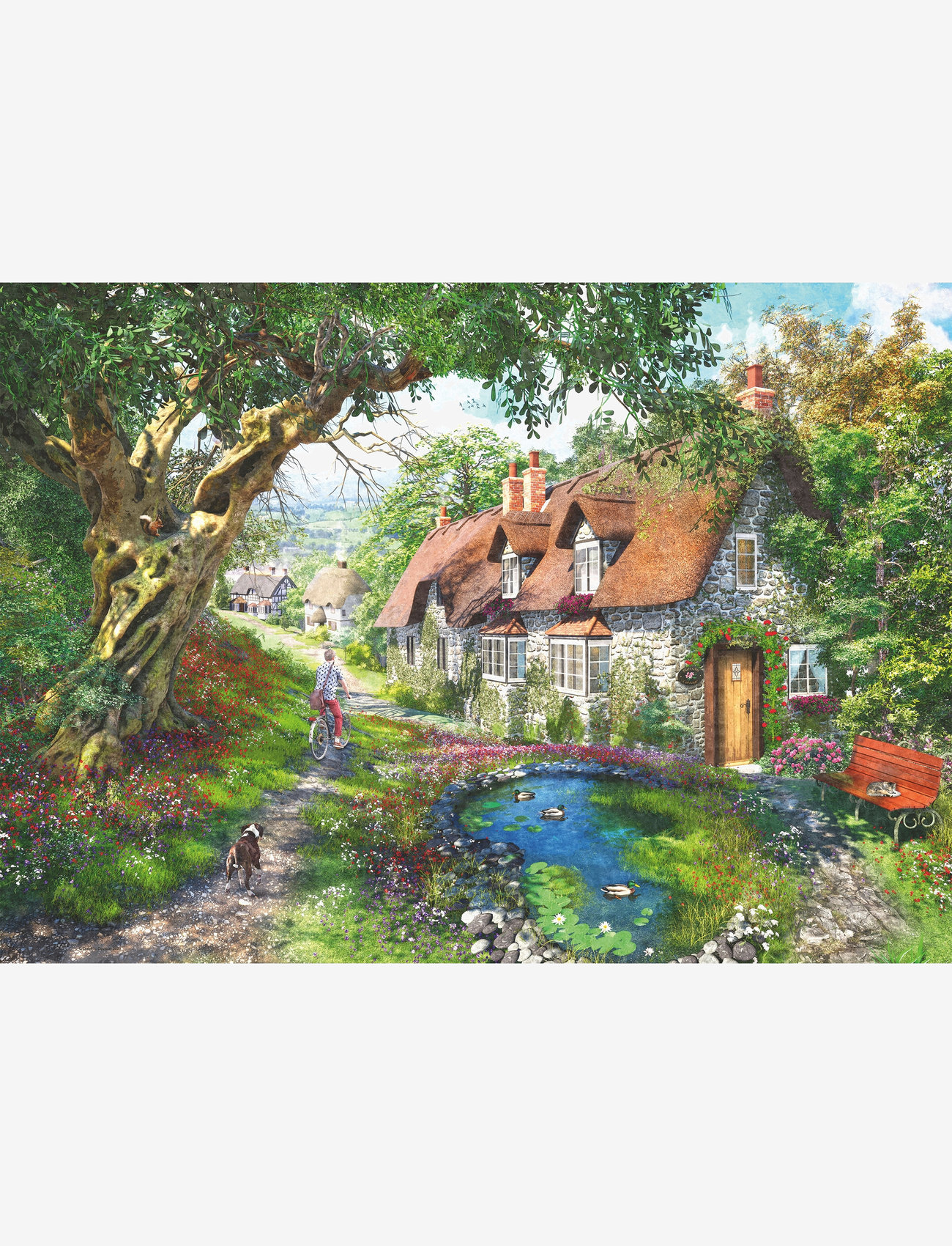 Ravensburger - Flower Hill Lane 1000p - klassiske puslespil - multi coloured - 1