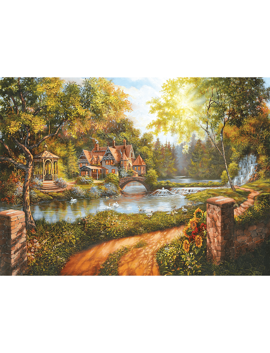 Ravensburger - Cottage By The River 500p - klassísk púsl - multi coloured - 1