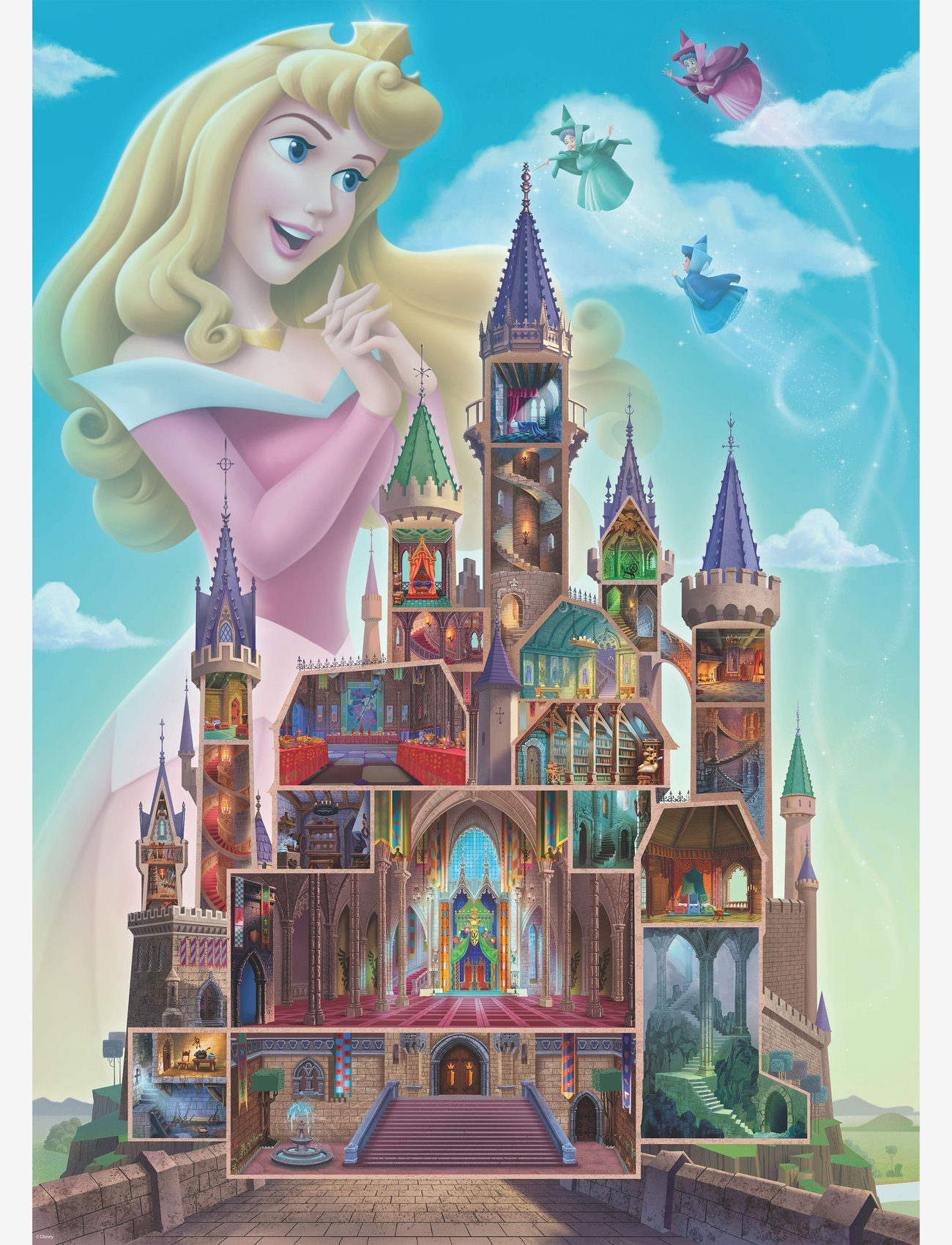 Ravensburger - Disney Castles Aurora 1000p - klassiske puslespil - multi coloured - 1