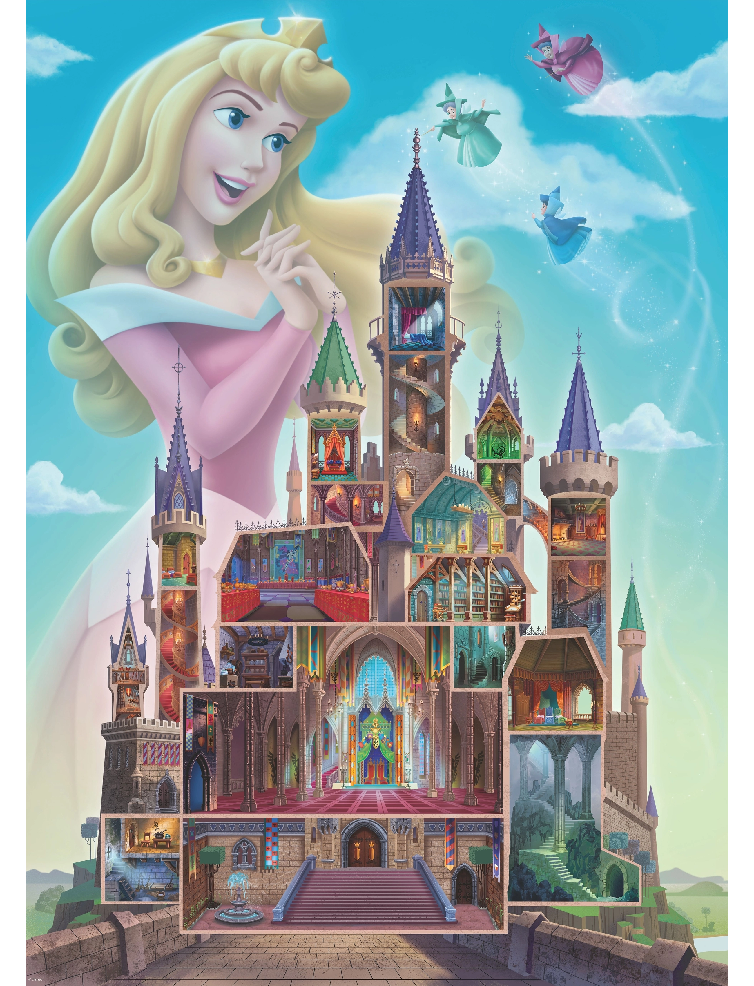 Ravensburger - Disney Castles Aurora 1000p - klassísk púsl - multi coloured - 1