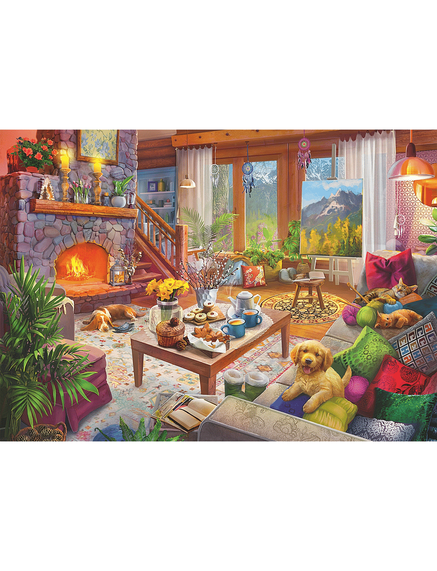 Ravensburger - Cozy Cabin 1000p - klassiset palapelit - multi coloured - 1