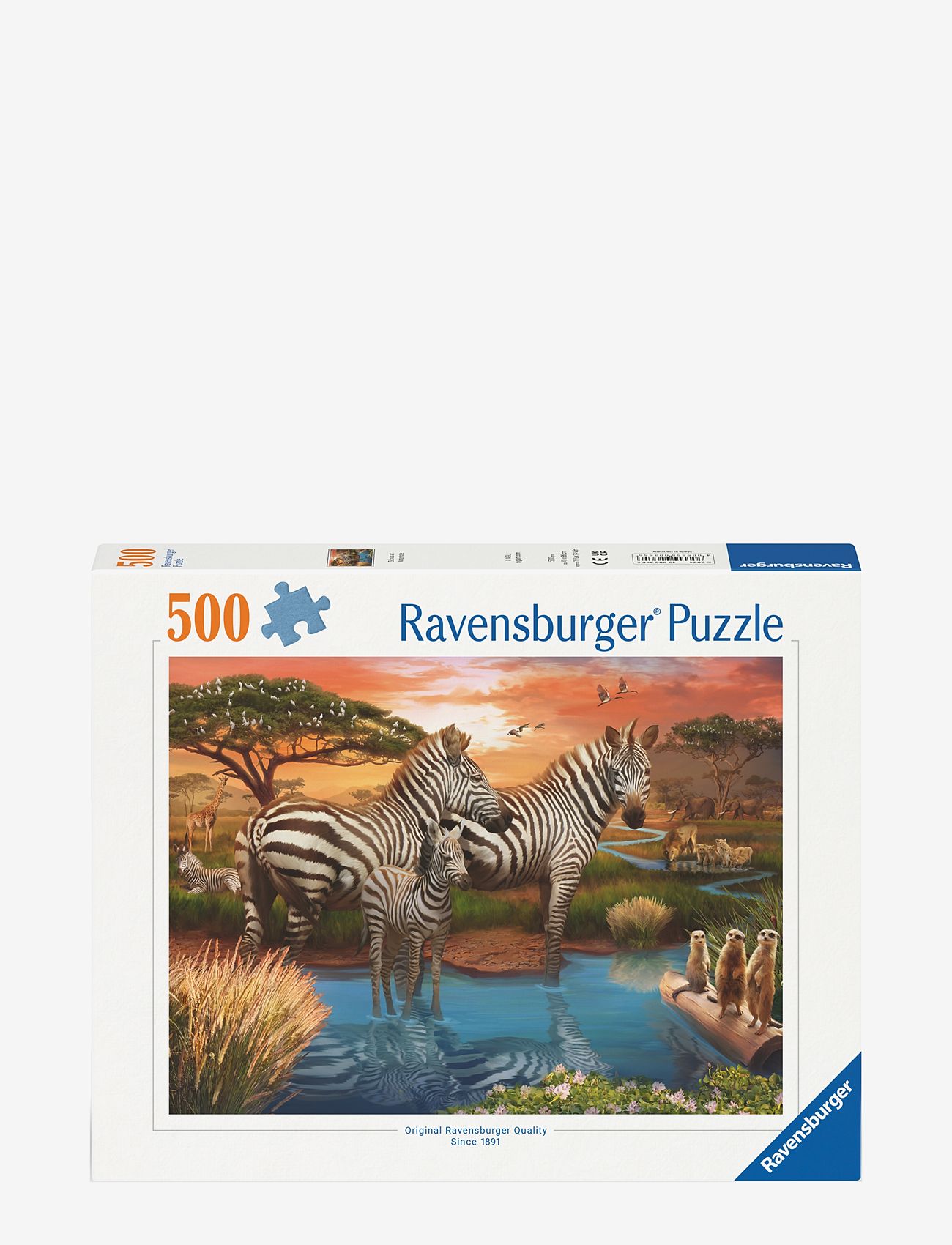 Ravensburger - Sebraer i solnedgang 500p - klassiske puslespill - multi coloured - 0