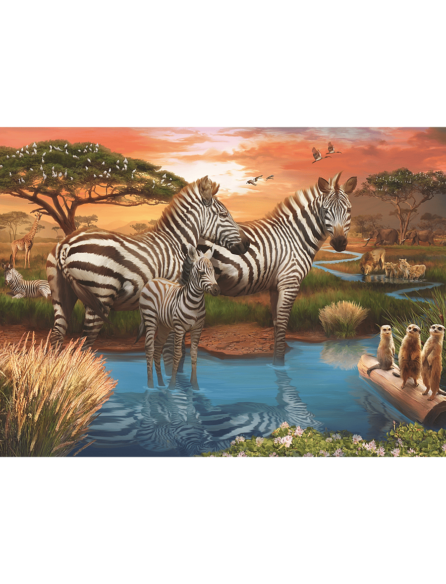 Ravensburger - Zebras In Sunset 500p - klassiska pussel - multi coloured - 1