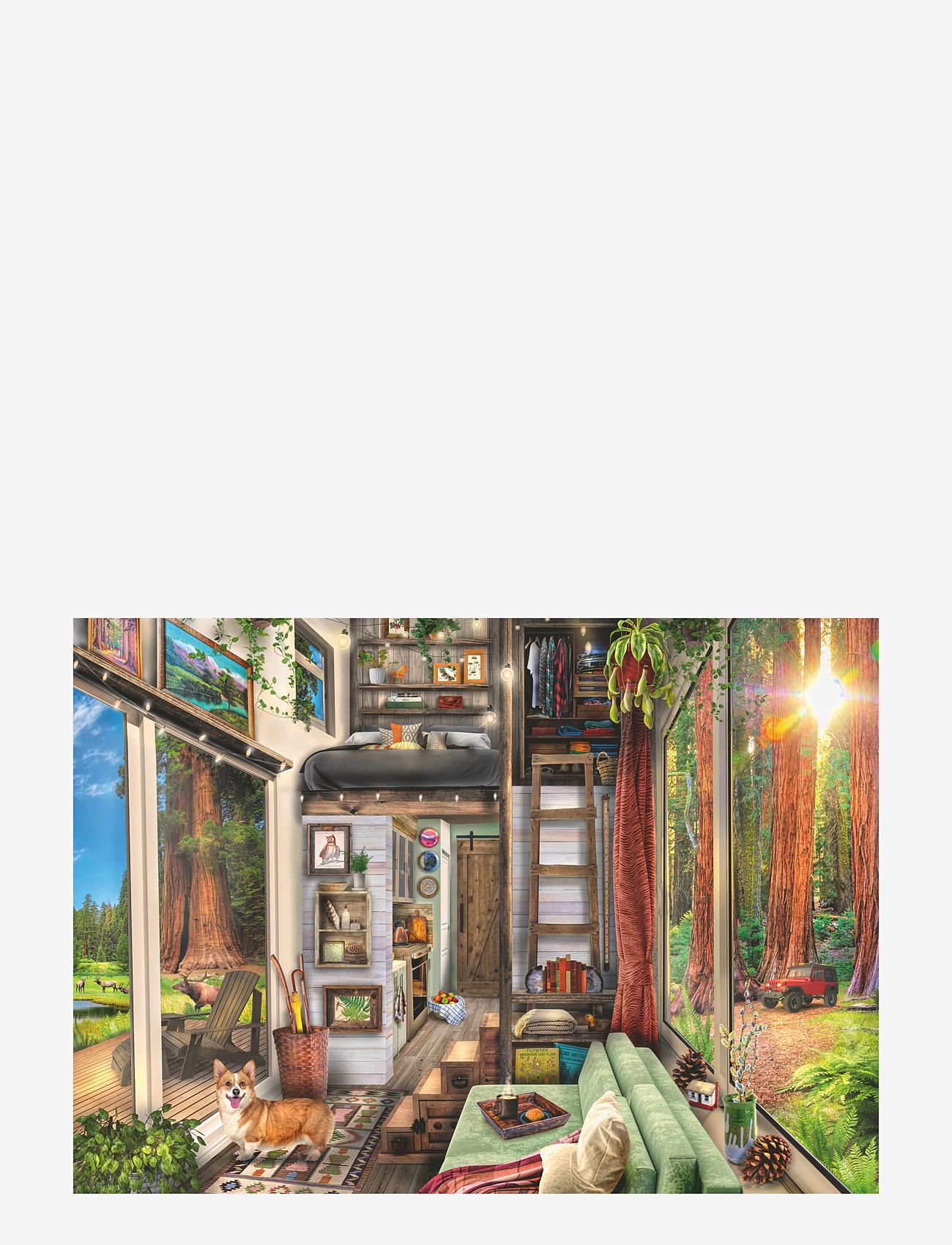 Ravensburger - Redwood Forest Tiny House 1000p - classic puzzles - multi coloured - 1