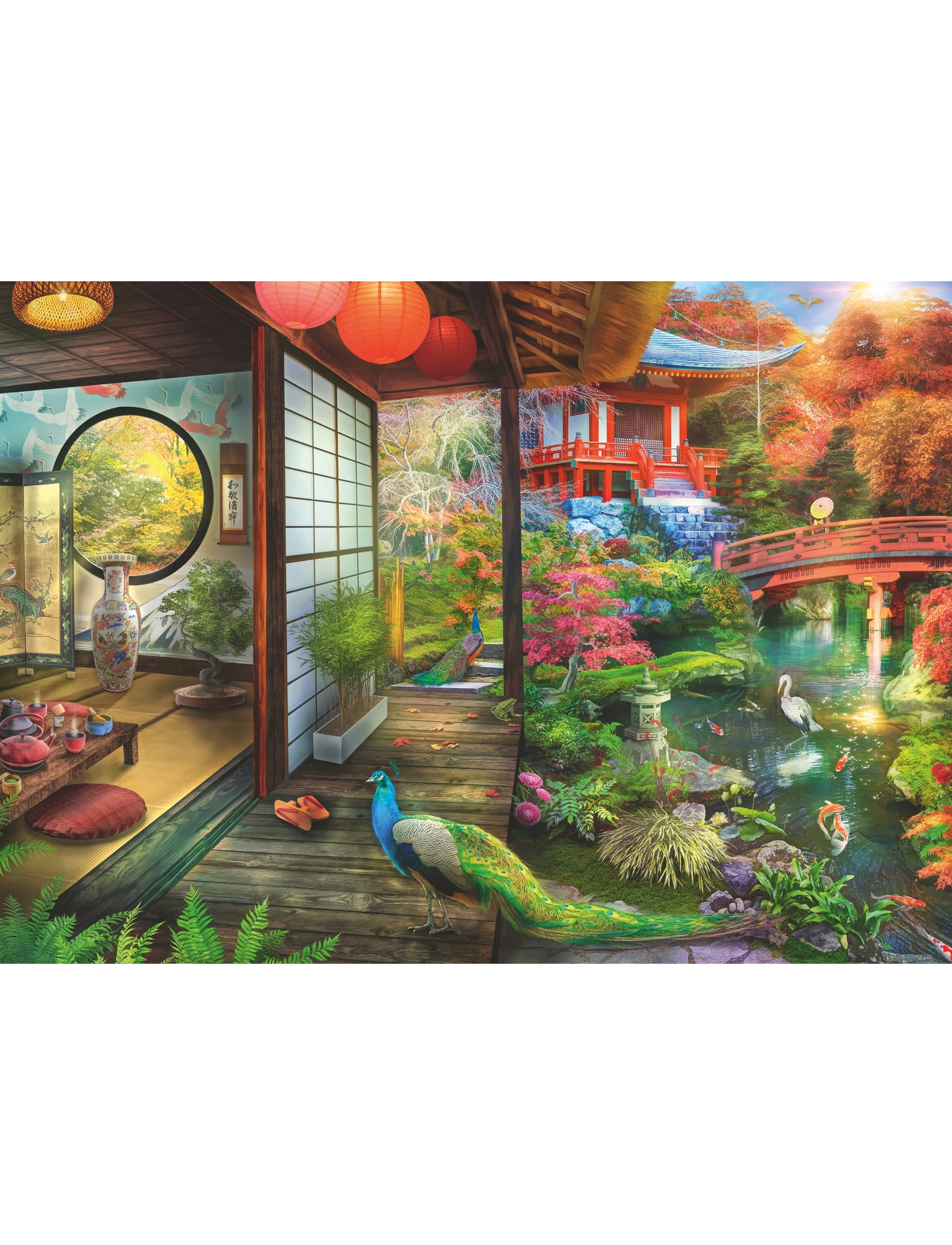 Ravensburger - Japanese Garden Teahouse Kyoto 1000p - klassiske puslespil - multi coloured - 1
