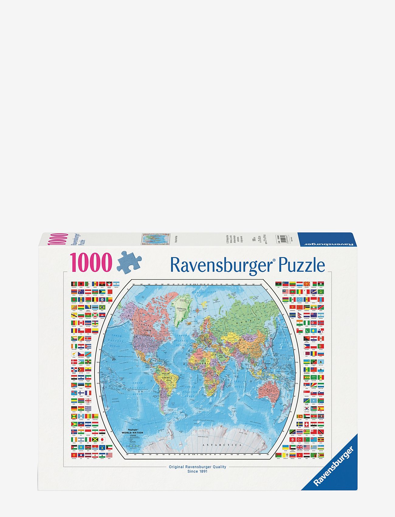 Ravensburger - Political World Map 1000p - klassiske puslespil - multi coloured - 0