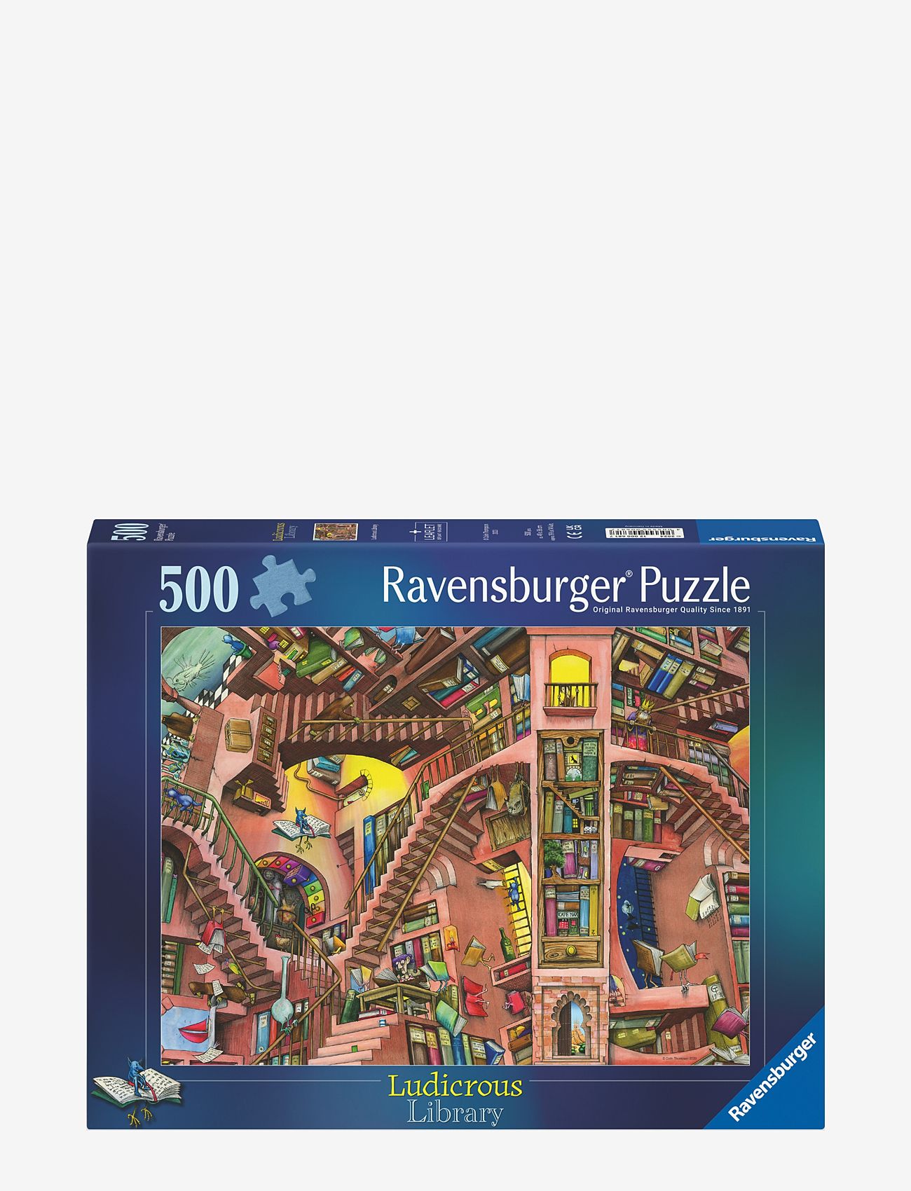 Ravensburger - Latterlig bibliotek 500p - klassiske puslespill - multi coloured - 0
